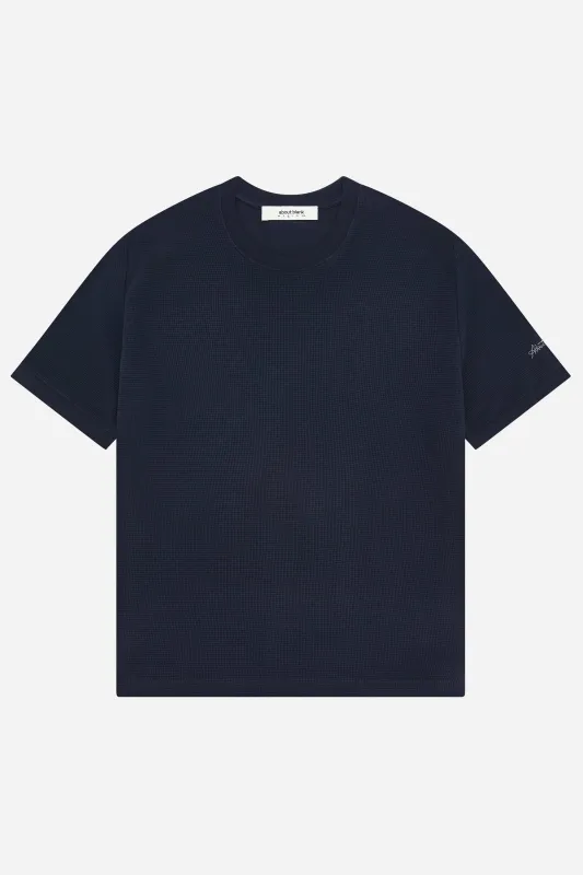 fitted t-shirt navy sold by about:blank