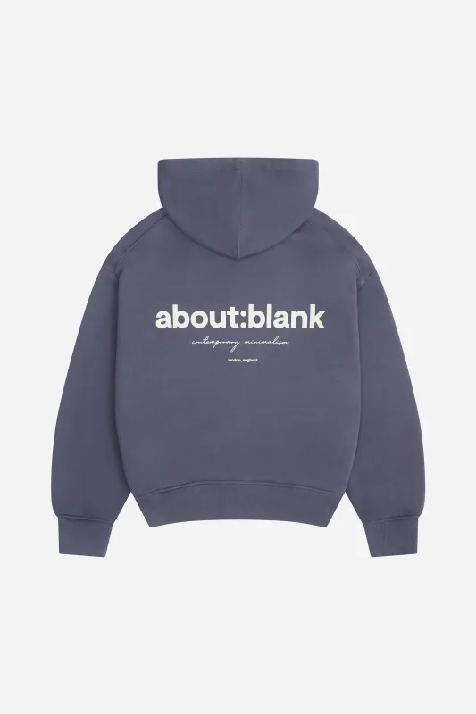 box zip hoodie smoke blue/ecru sold by about:blank