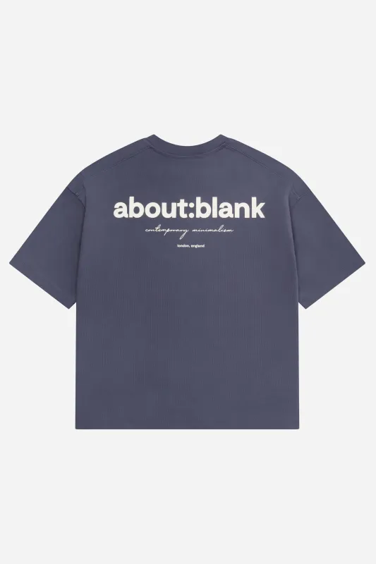 box t-shirt smoke blue/ecru sold by about:blank