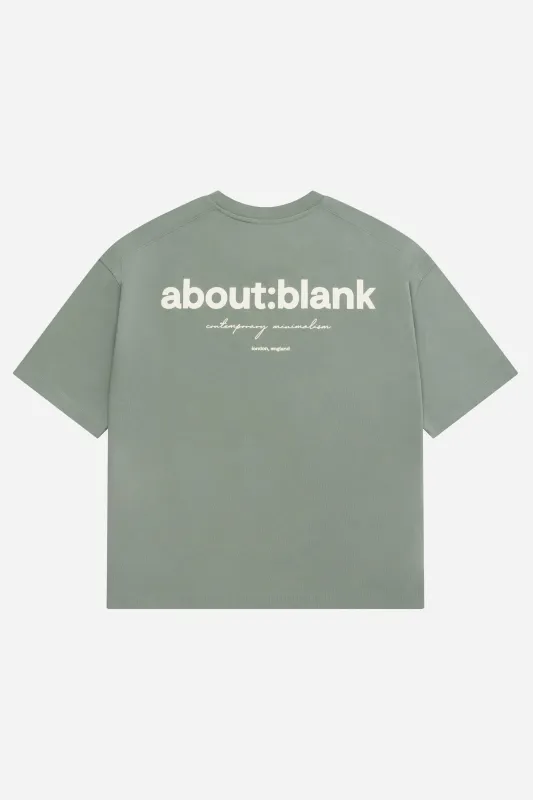 box t-shirt sage/ecru sold by about:blank