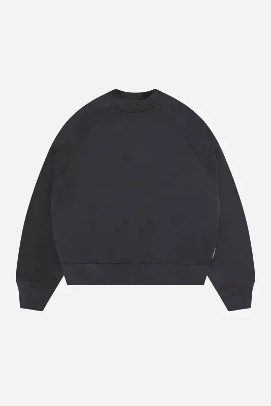 washed raglan sweat black sold by about:blank