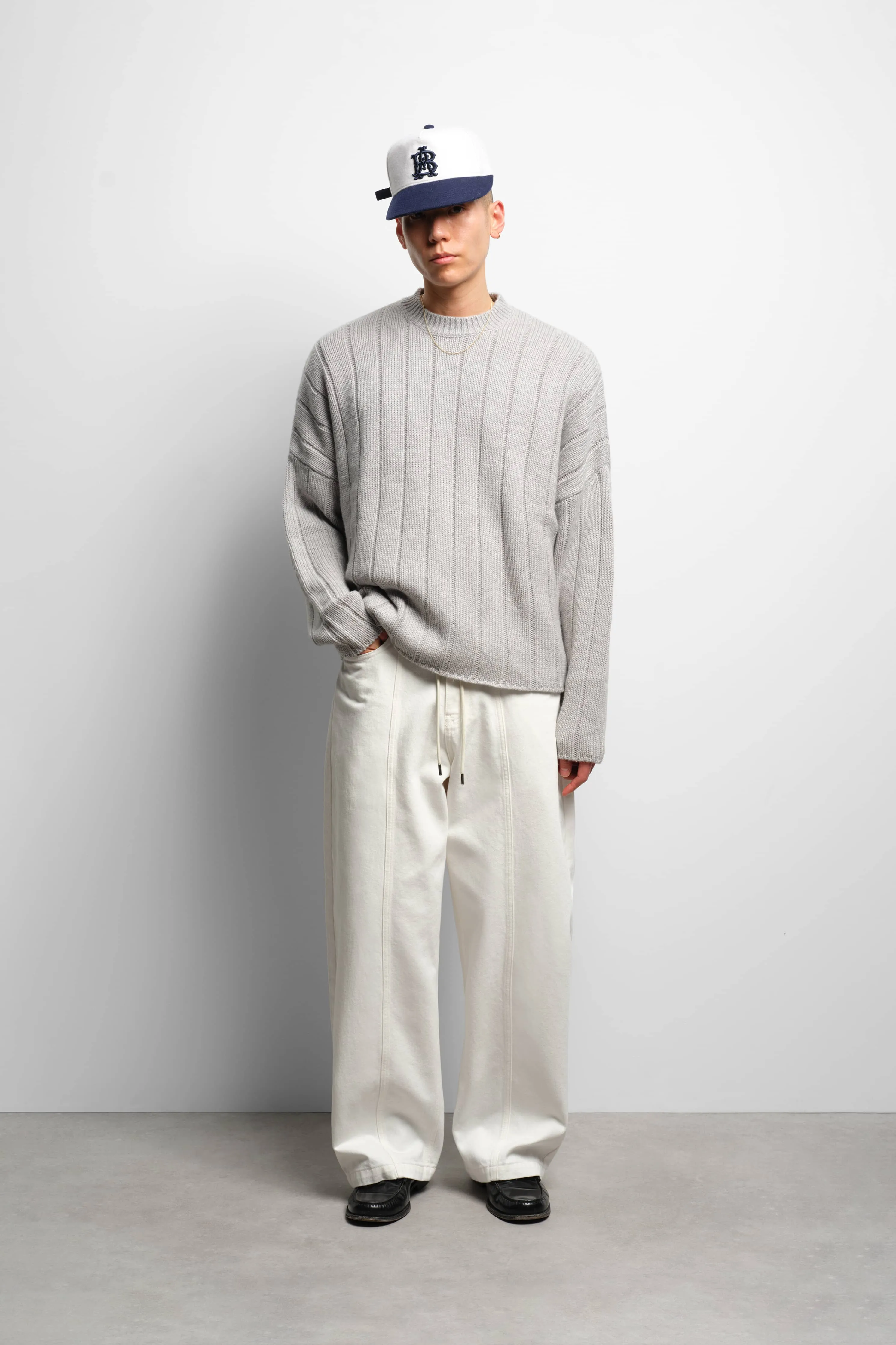 large rib knit crew grey sold by about:blank product image thumbnail 2