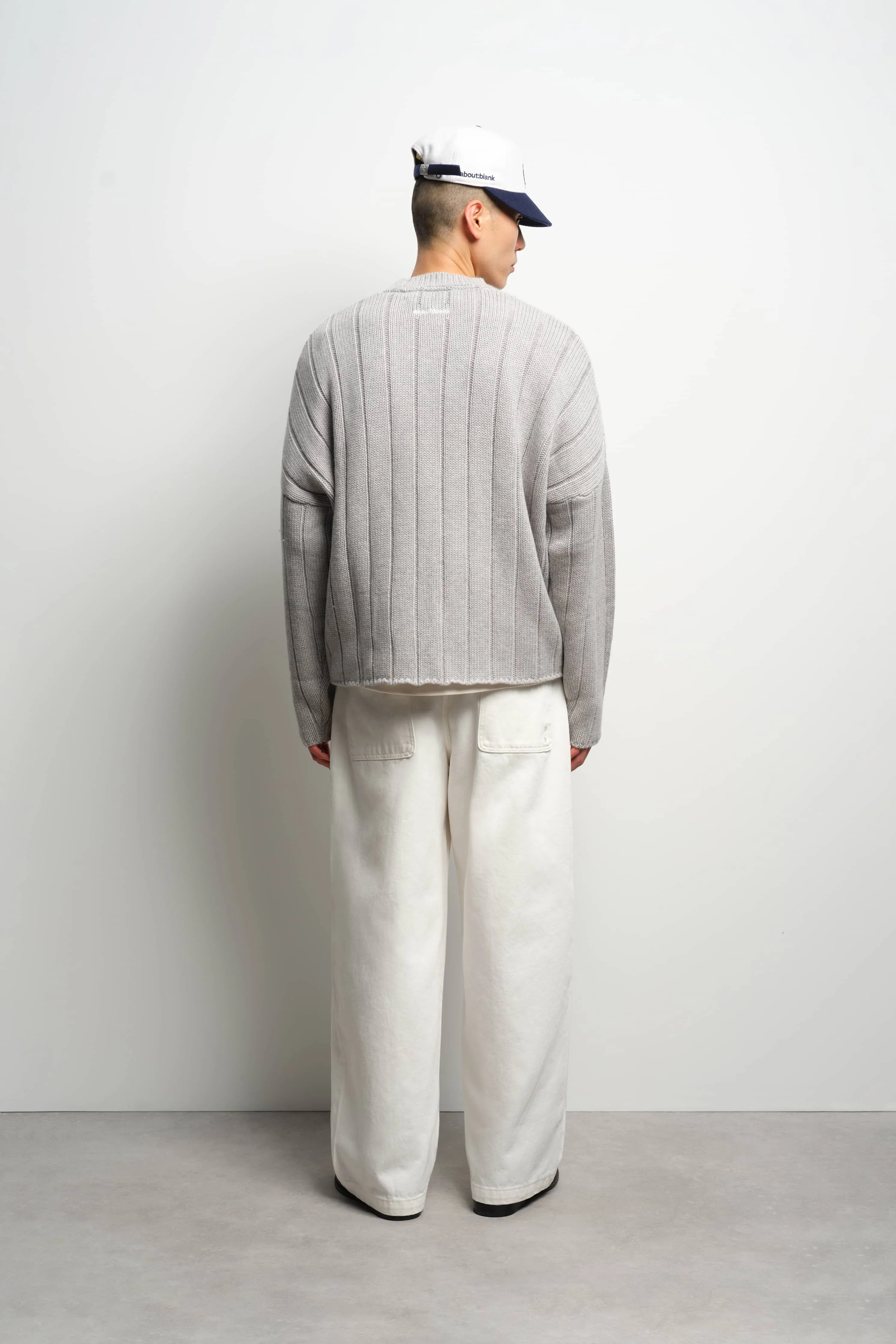 large rib knit crew grey sold by about:blank product image thumbnail 4