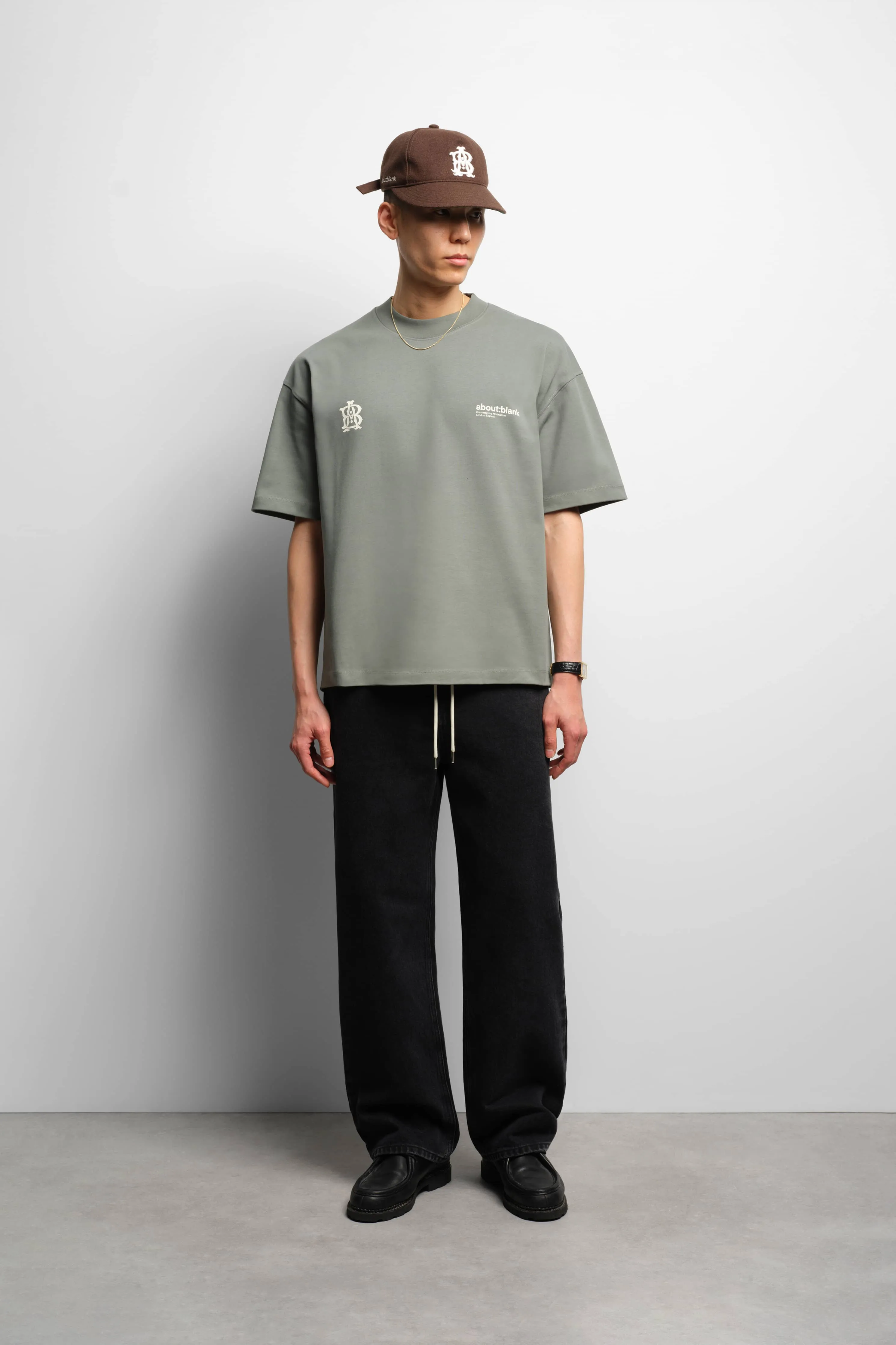 dual logo t-shirt sage/ecru sold by about:blank product image thumbnail 2