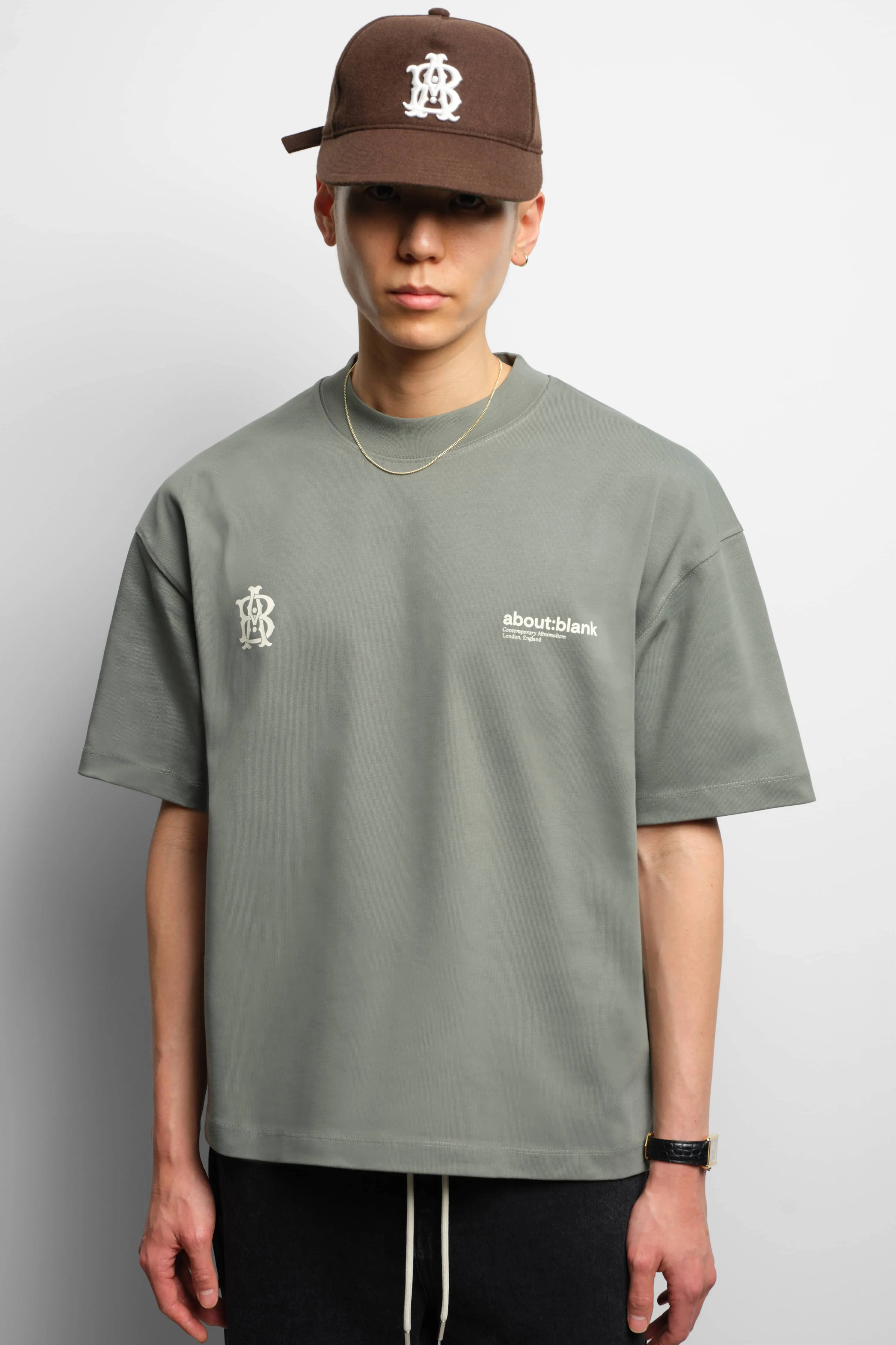 dual logo t-shirt sage/ecru sold by about:blank product image thumbnail 3