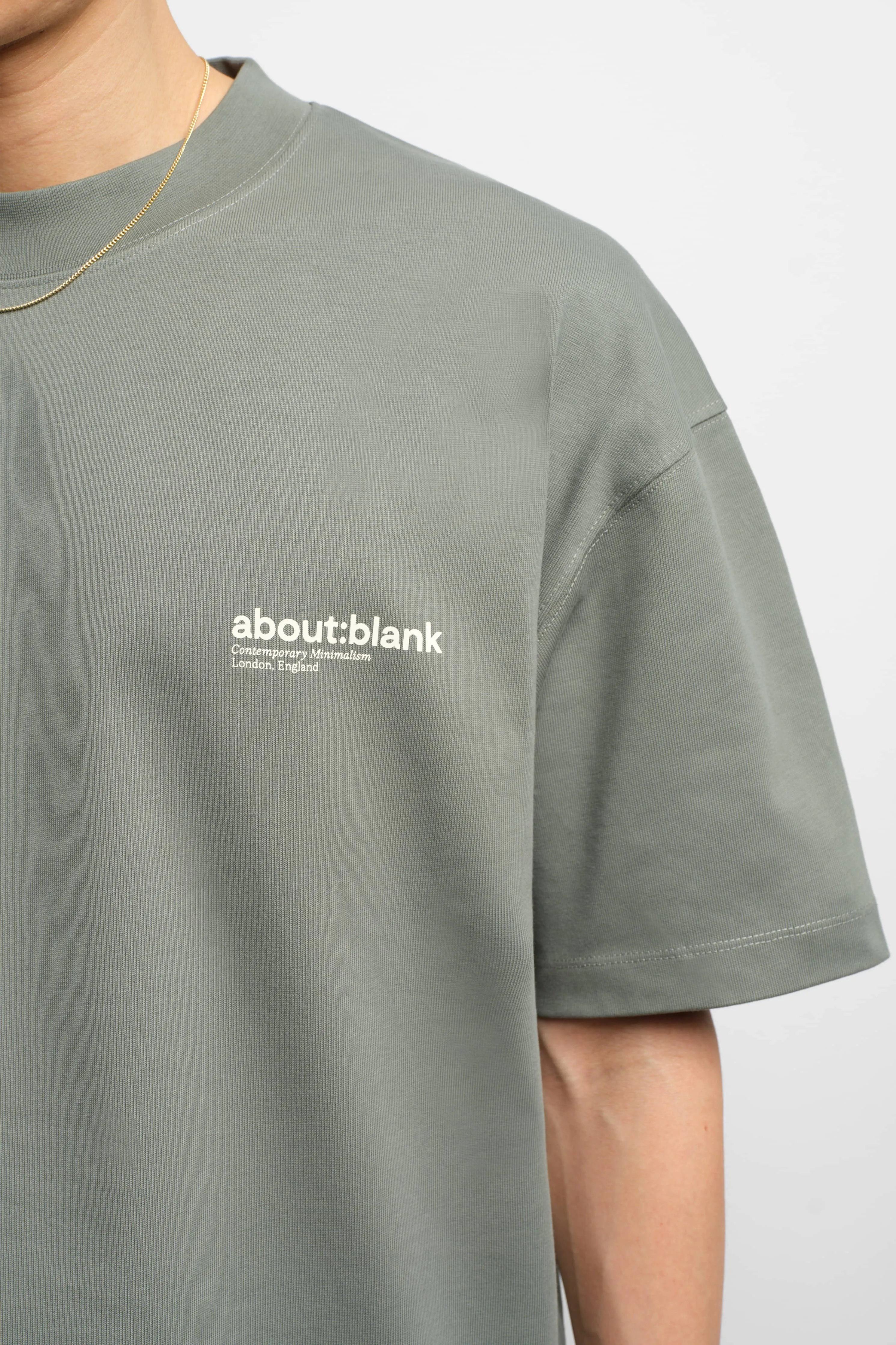 dual logo t-shirt sage/ecru sold by about:blank product image thumbnail 4