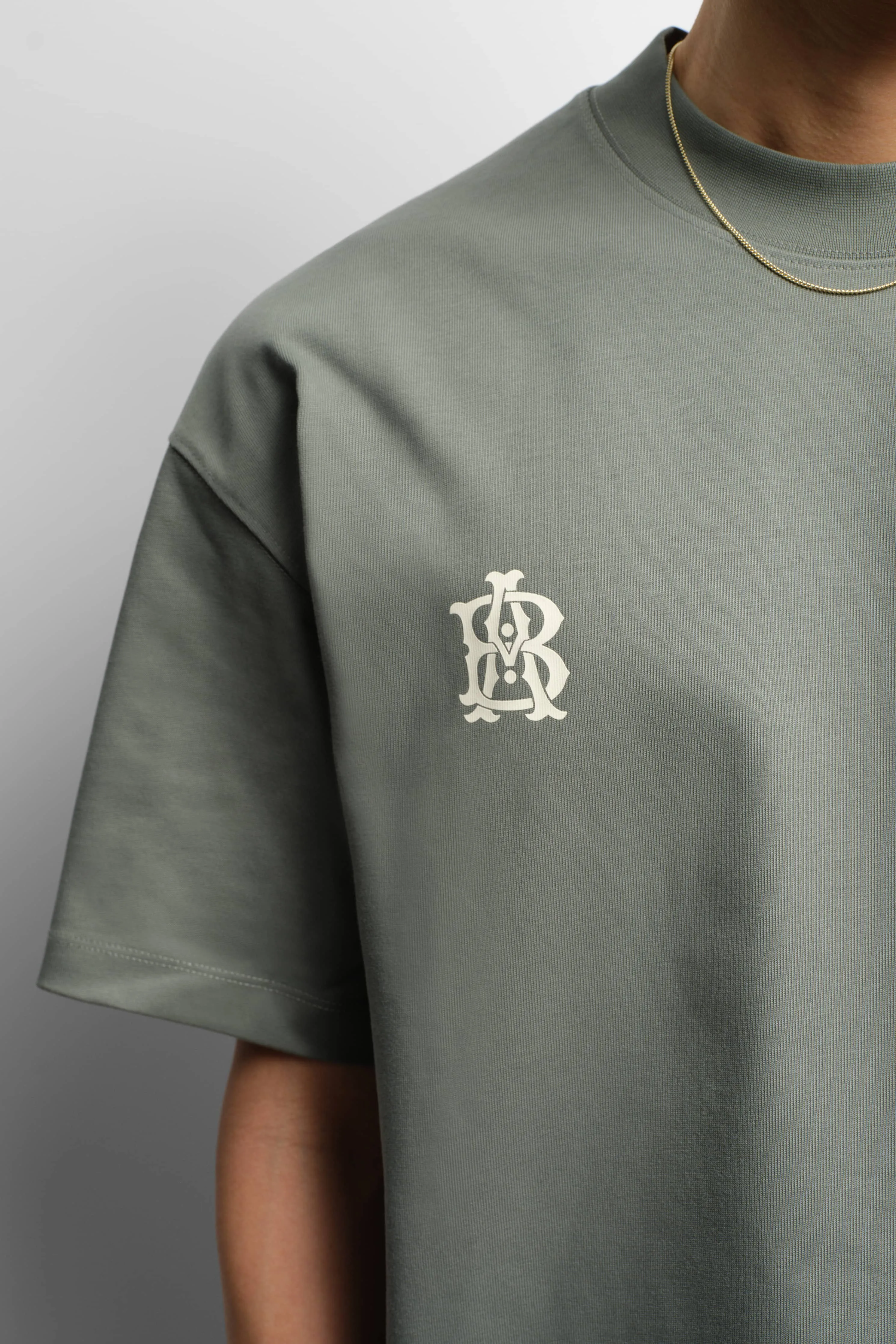 dual logo t-shirt sage/ecru sold by about:blank product image thumbnail 5