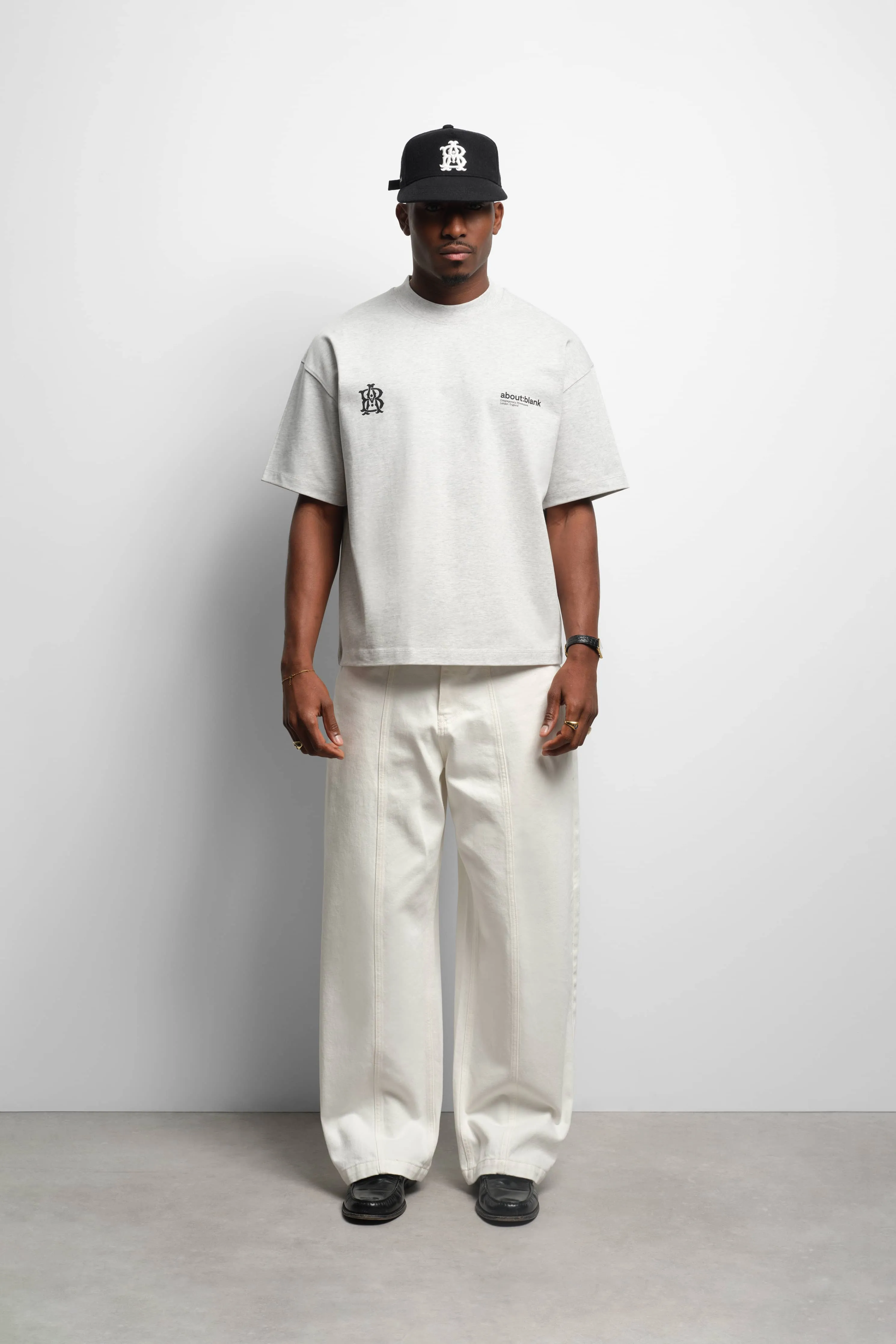 dual logo t-shirt grey marl/black sold by about:blank product image thumbnail 2