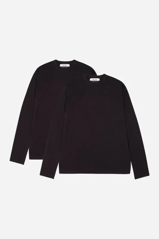 2 pack long sleeve t-shirt black sold by about:blank