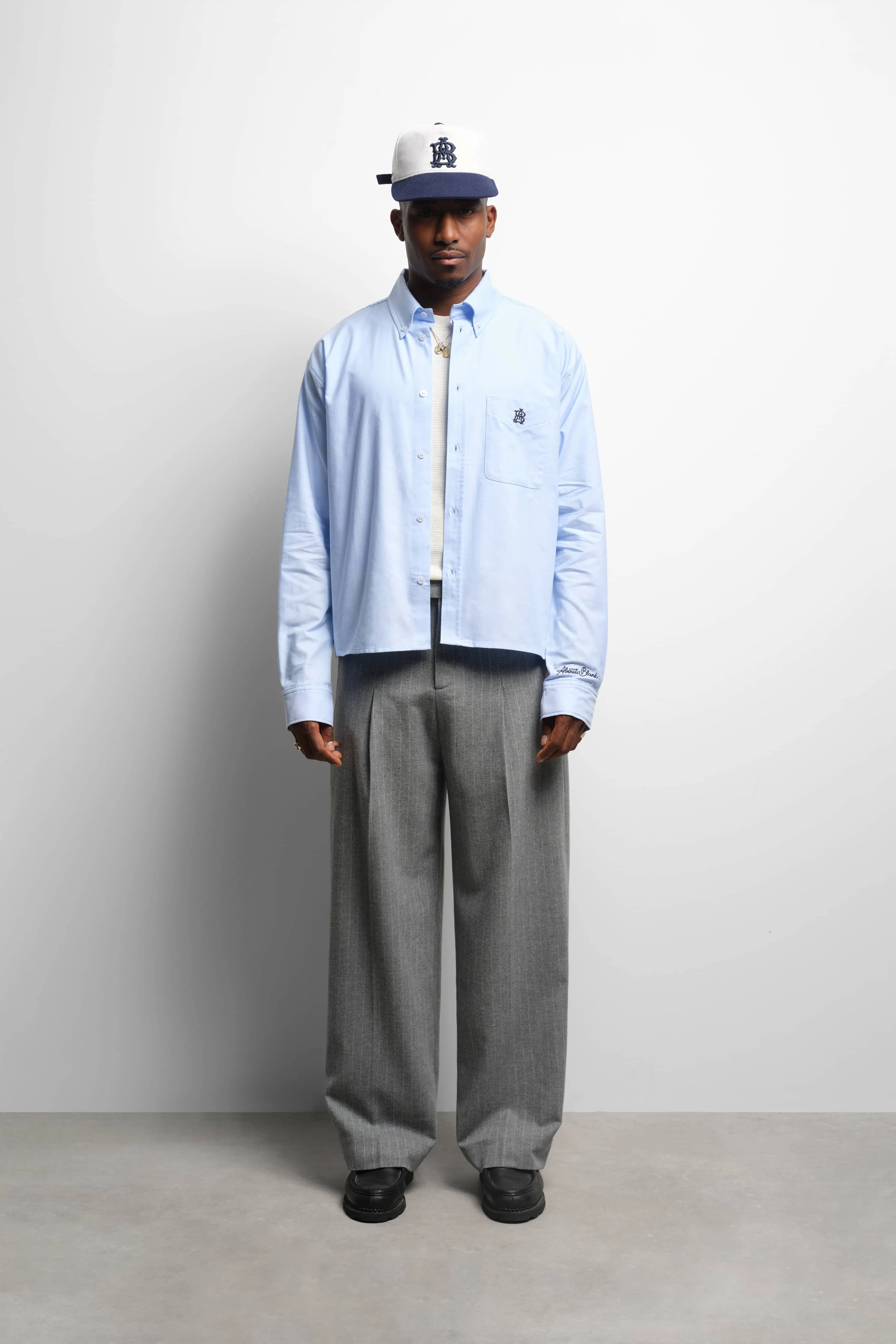 monogram oxford shirt blue sold by about:blank product image thumbnail 2