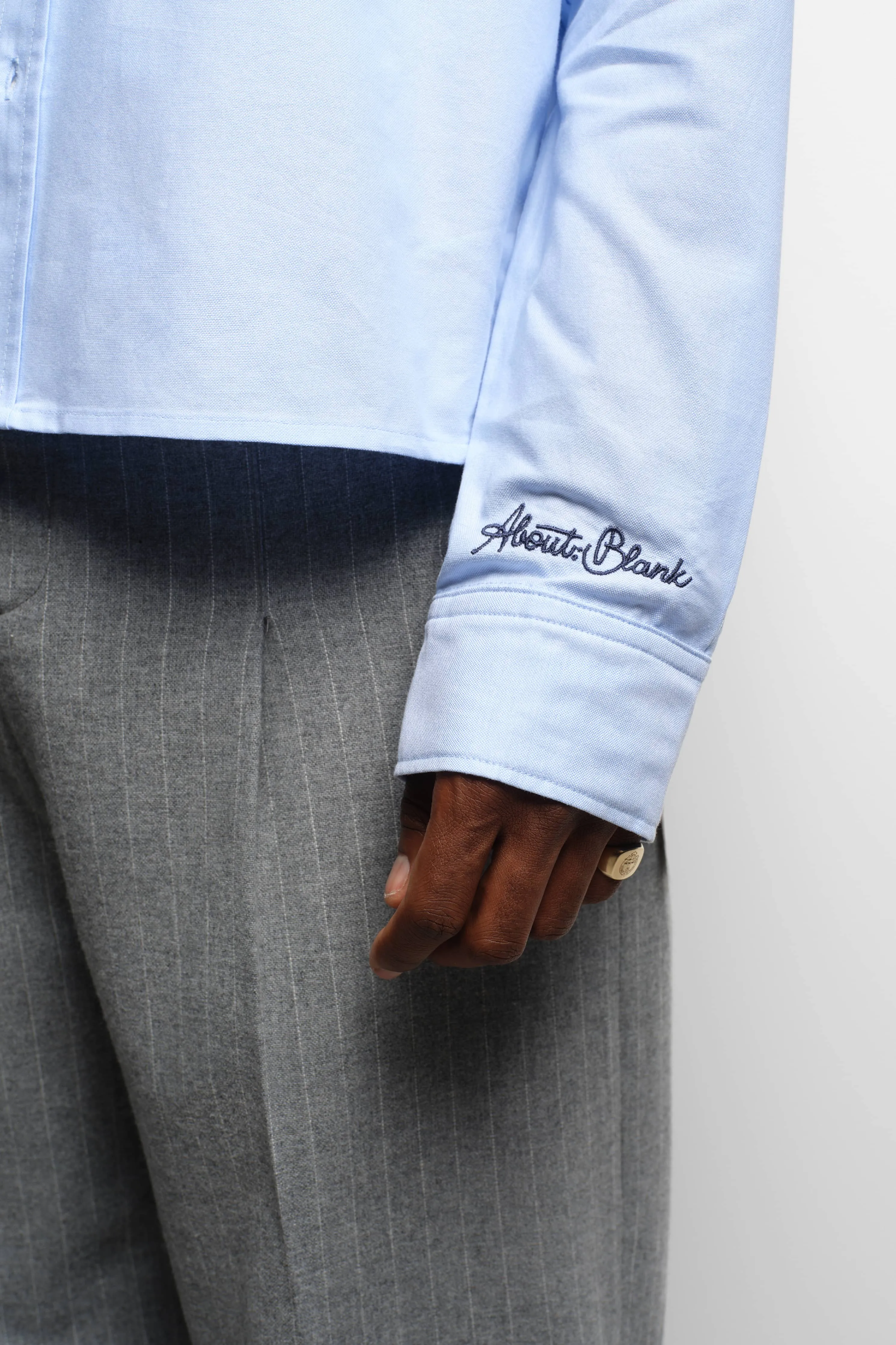monogram oxford shirt blue sold by about:blank product image thumbnail 3