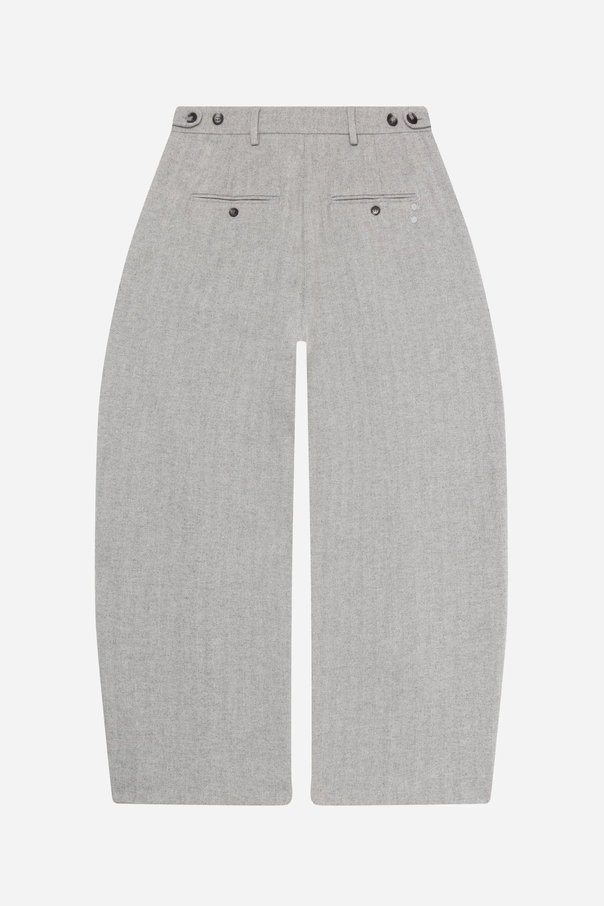 tailored wide leg trouser grey herringbone sold by about:blank product image thumbnail 3