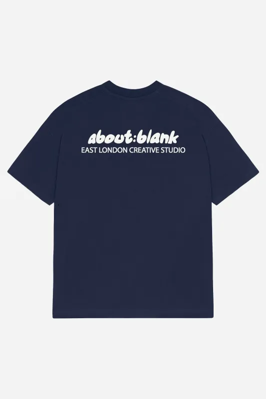 zev t-shirt navy/ecru sold by about:blank