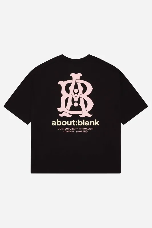 insignia t-shirt black/pink/ecru sold by about:blank