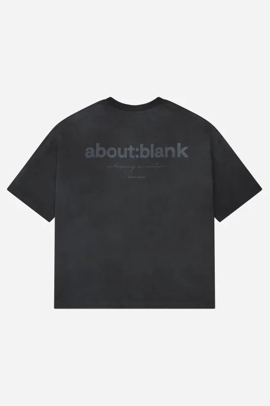 washed box t-shirt black sold by about:blank