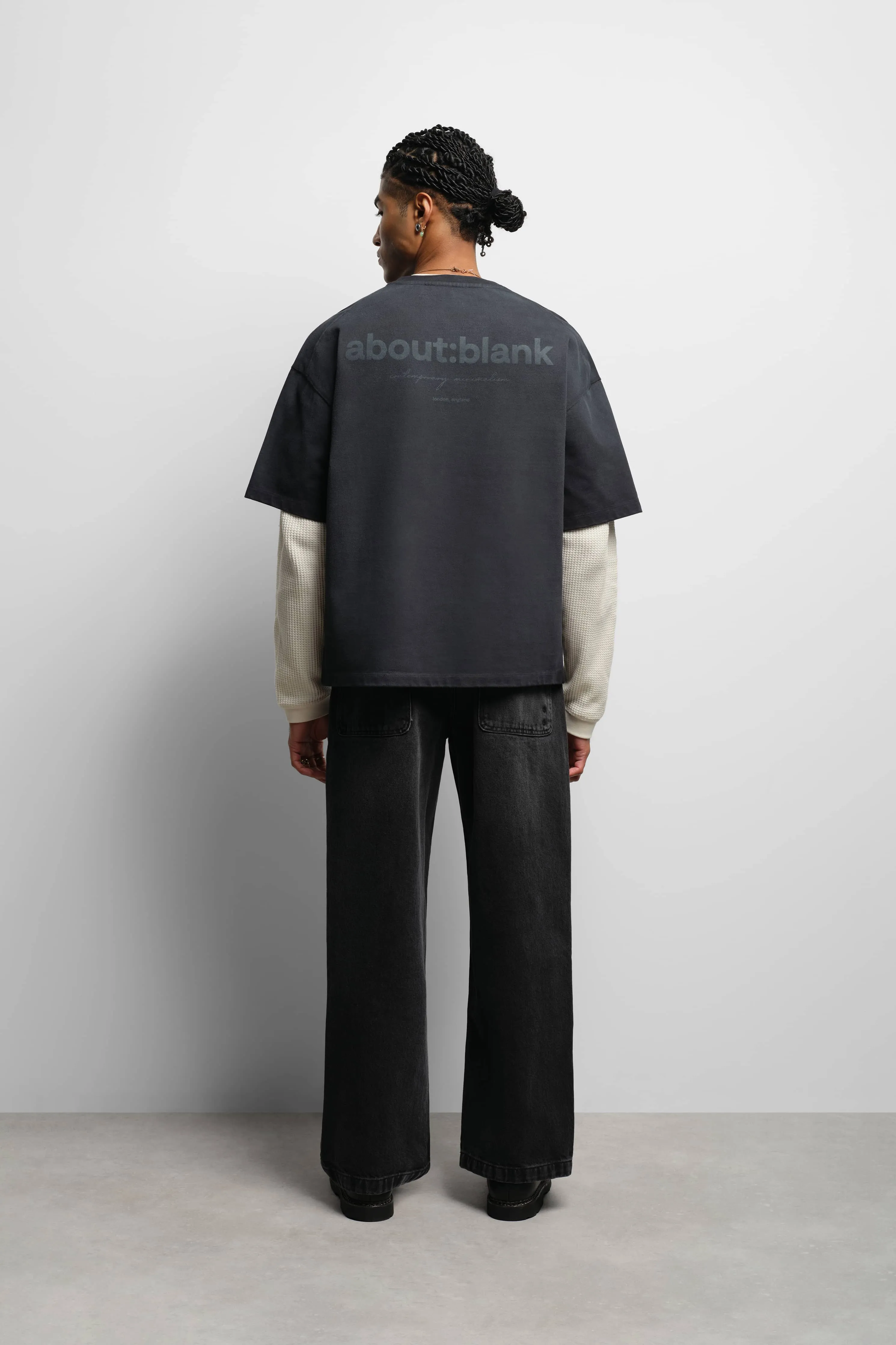 washed box t-shirt black sold by about:blank product image thumbnail 3