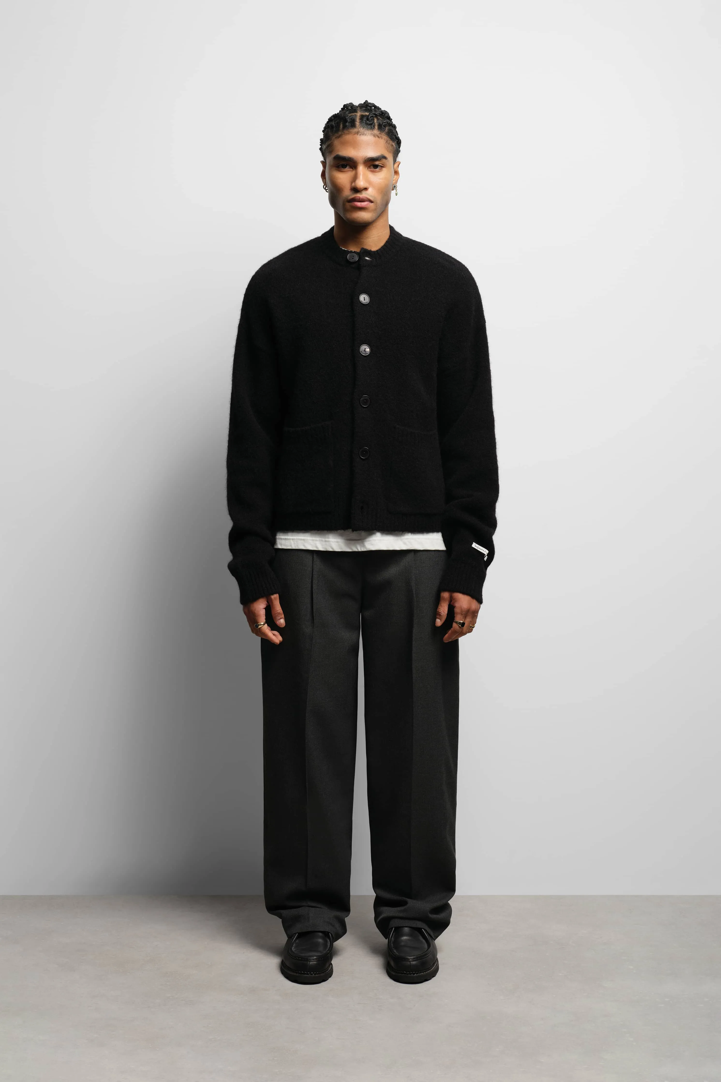 mohair grandad cardigan black sold by about:blank product image thumbnail 2