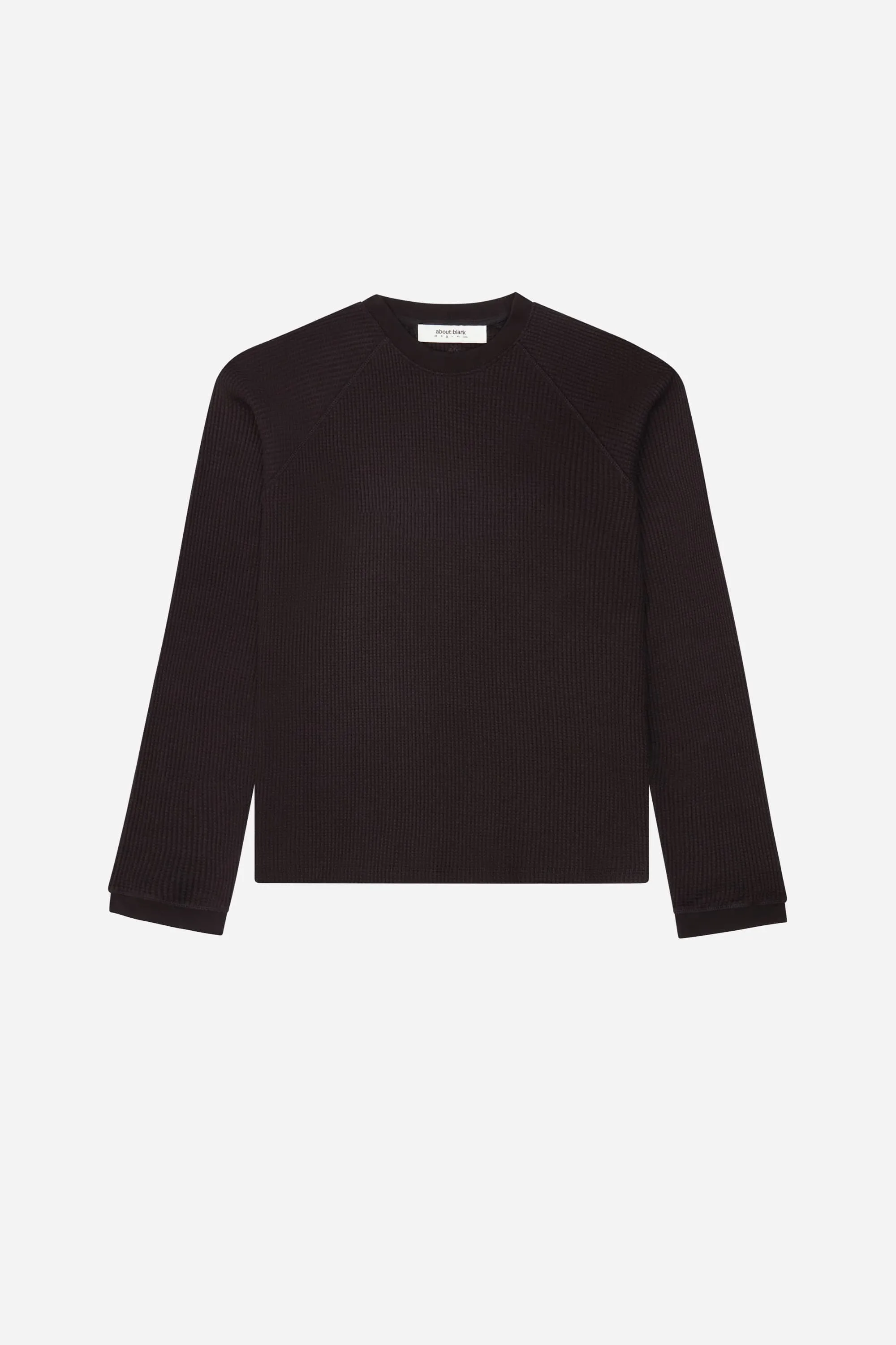 long sleeve waffle black sold by about:blank