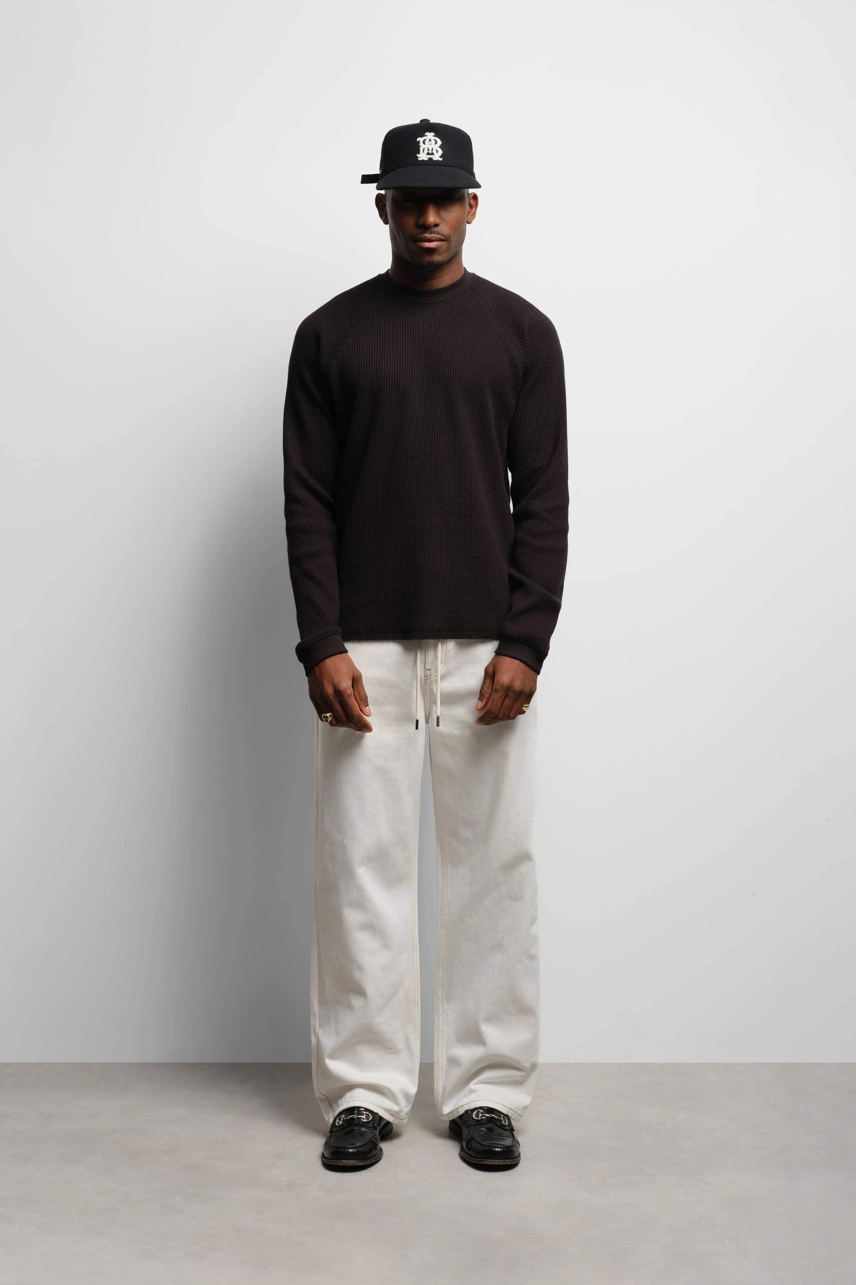 long sleeve waffle black sold by about:blank product image thumbnail 2