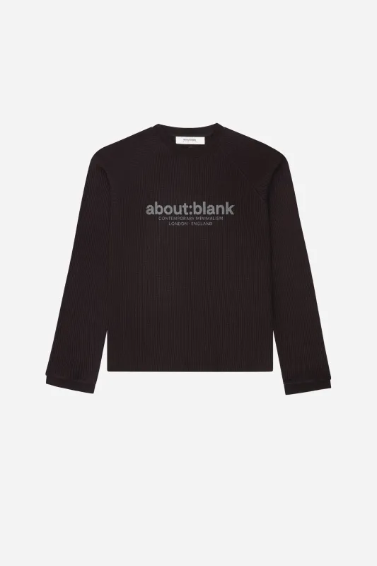 garcon long sleeve waffle black sold by about:blank