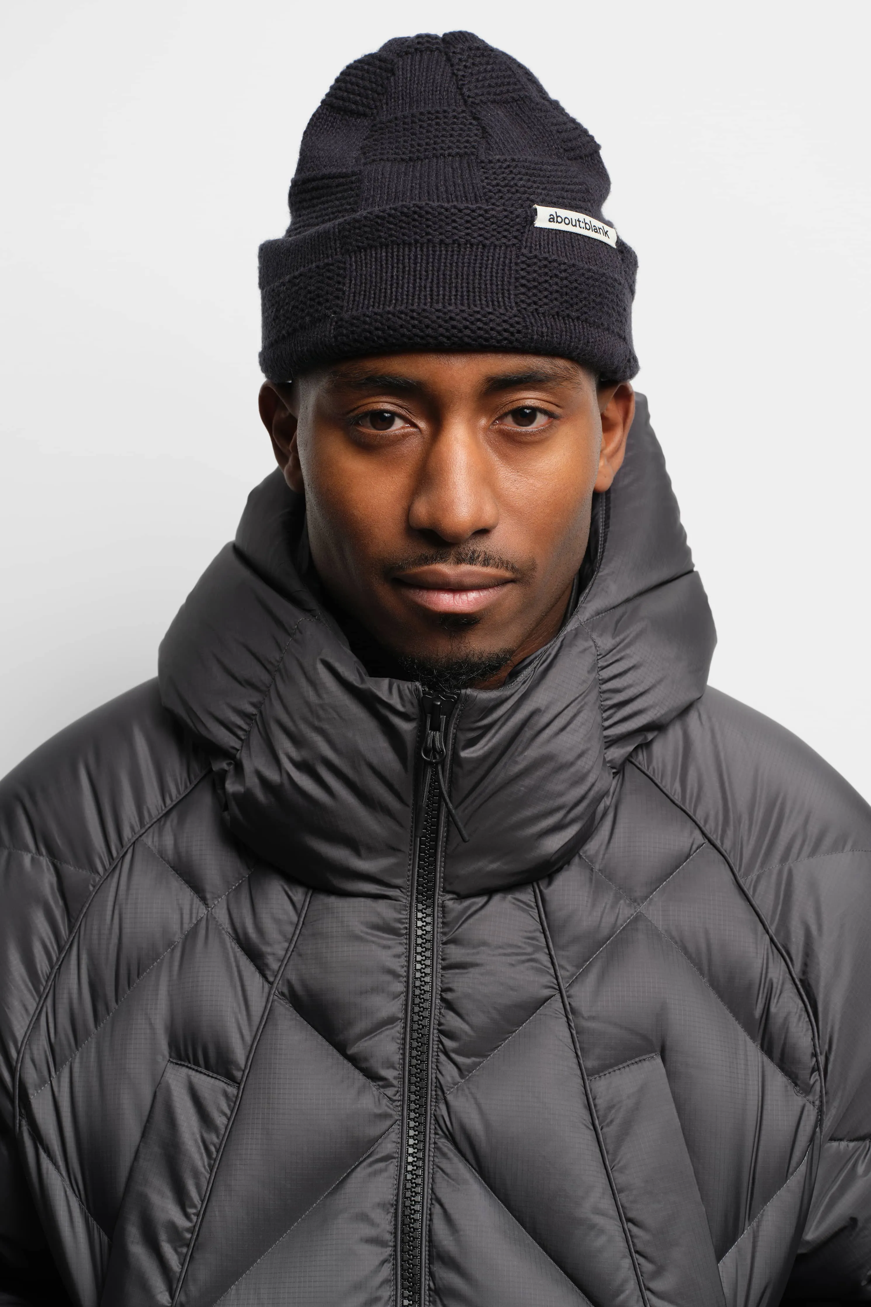 chequerboard beanie black sold by about:blank product image thumbnail 2