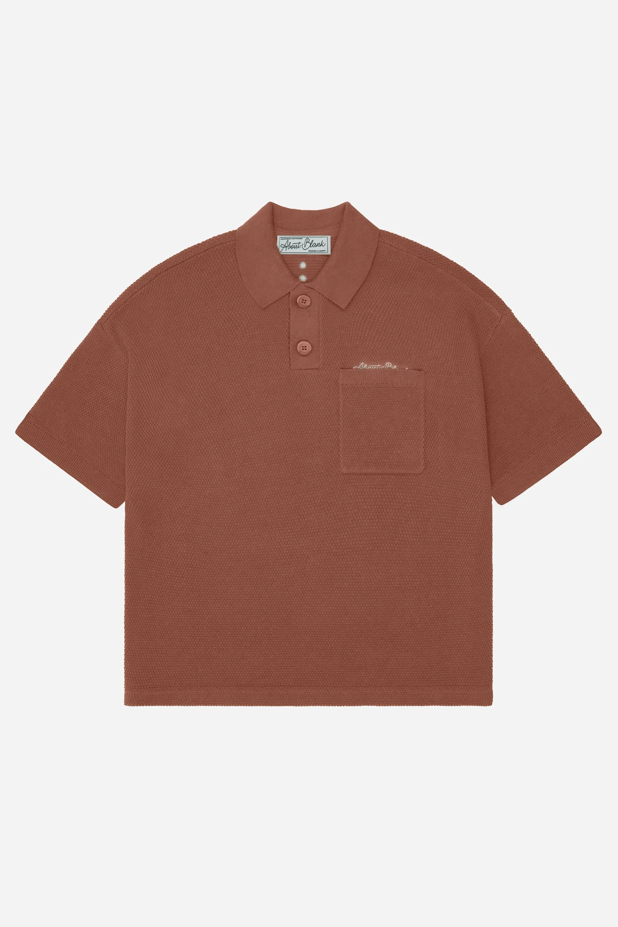 pique knitted polo brown sold by about:blank
