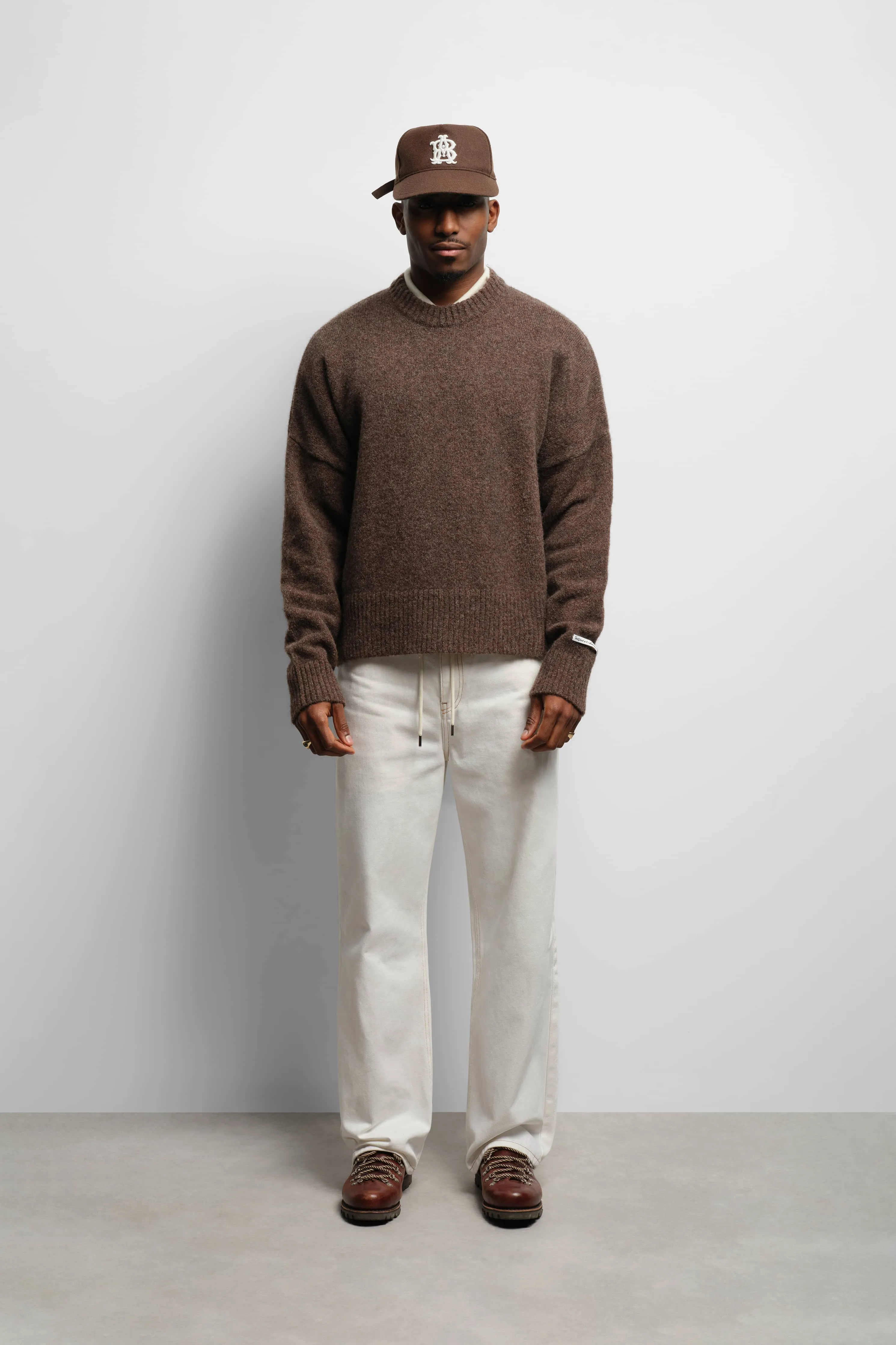 mohair knitted crewneck brown sold by about:blank product image thumbnail 2