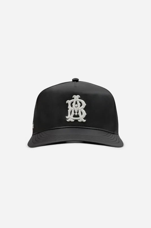 monogram cap leatherette black sold by about:blank