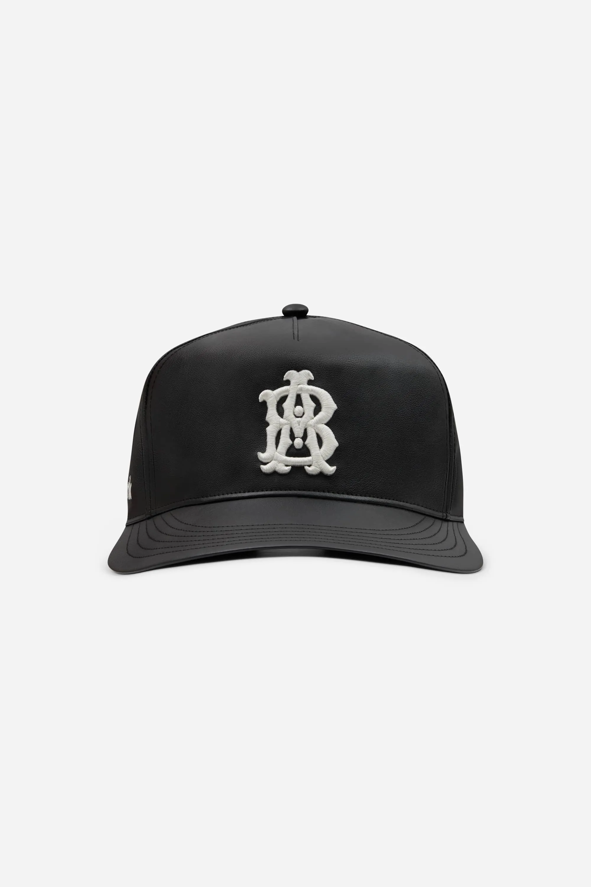 monogram cap leatherette black sold by about:blank