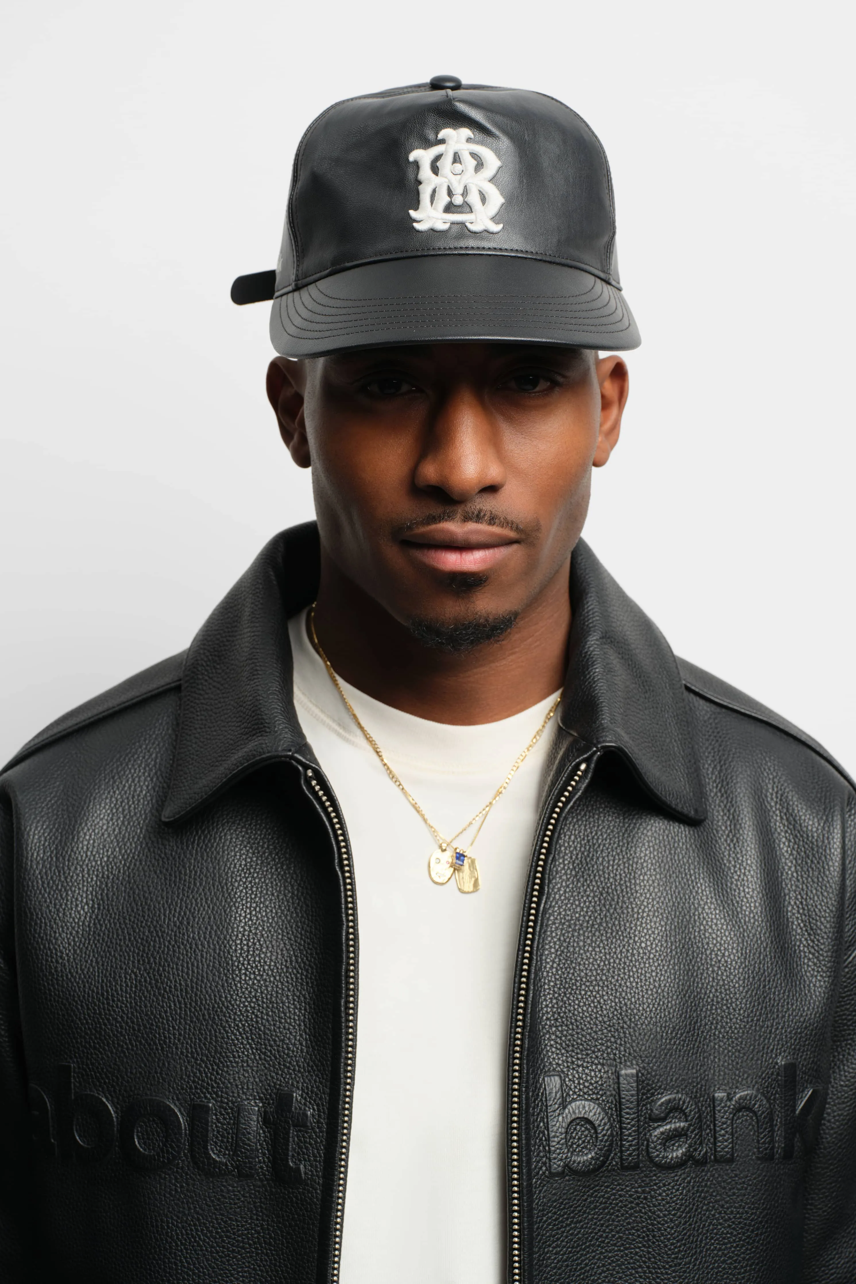 monogram cap leatherette black sold by about:blank product image thumbnail 3