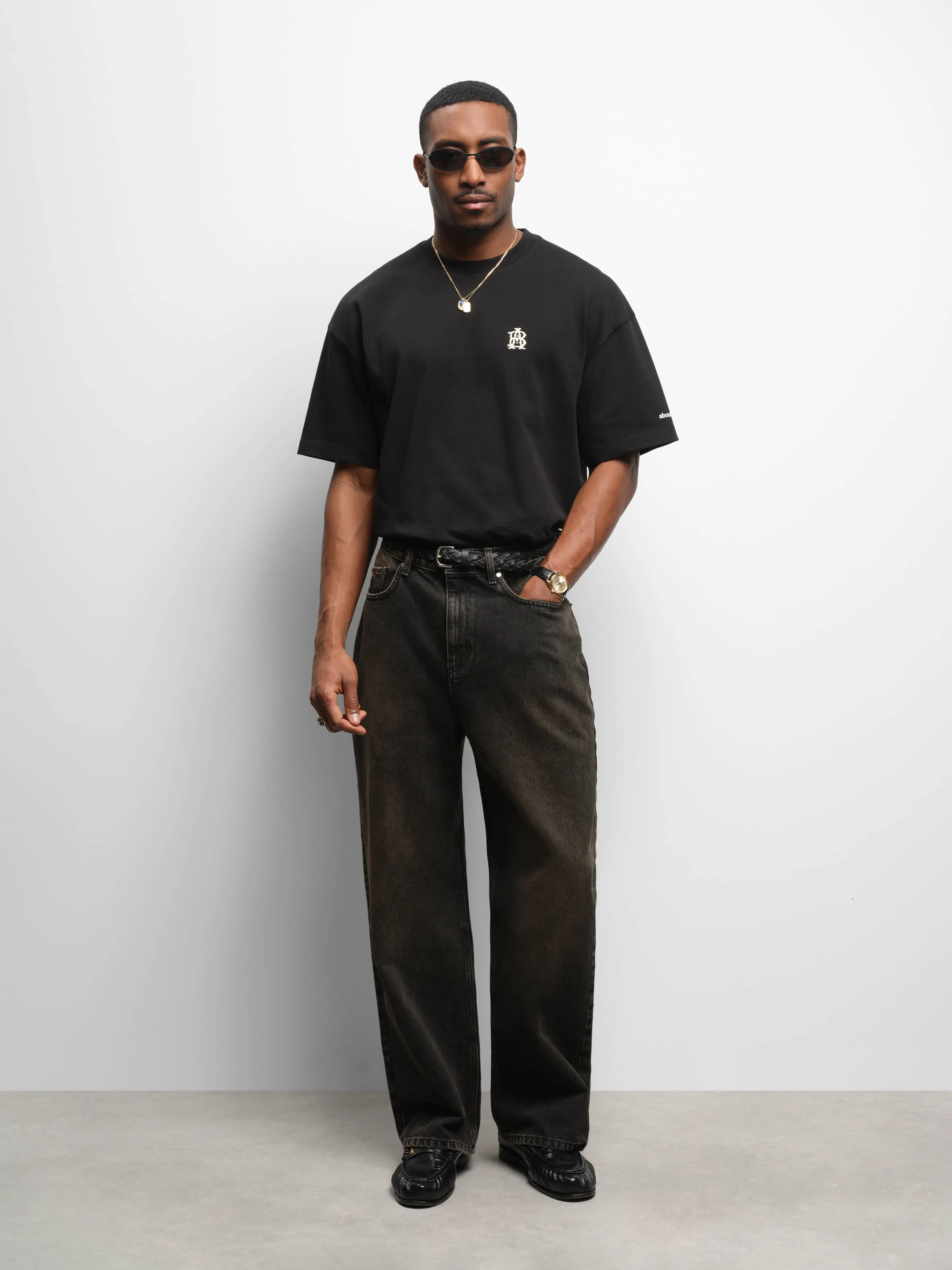 classic t-shirt black/ecru sold by about:blank