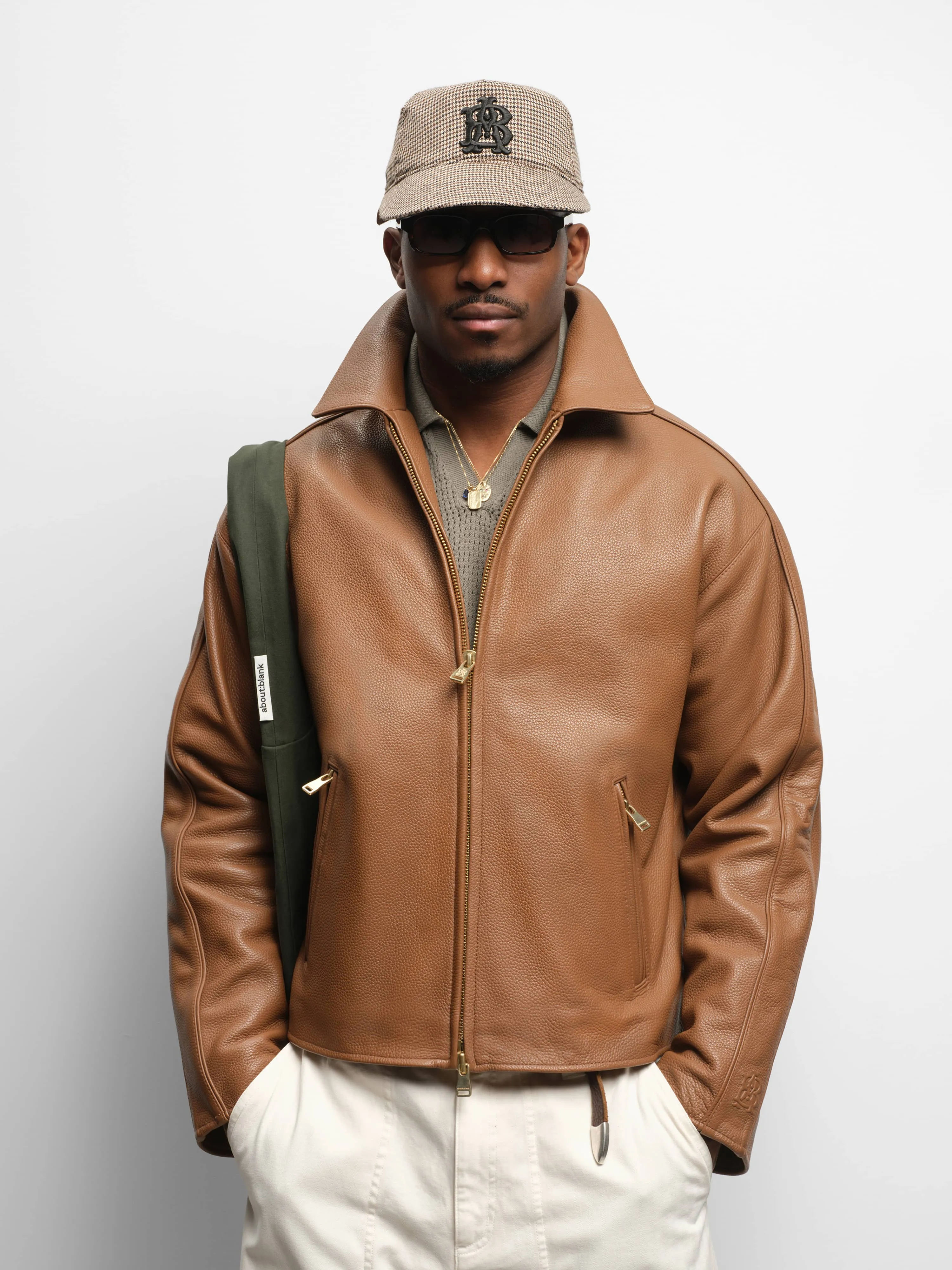 leather jacket brown sold by about:blank product image thumbnail 5