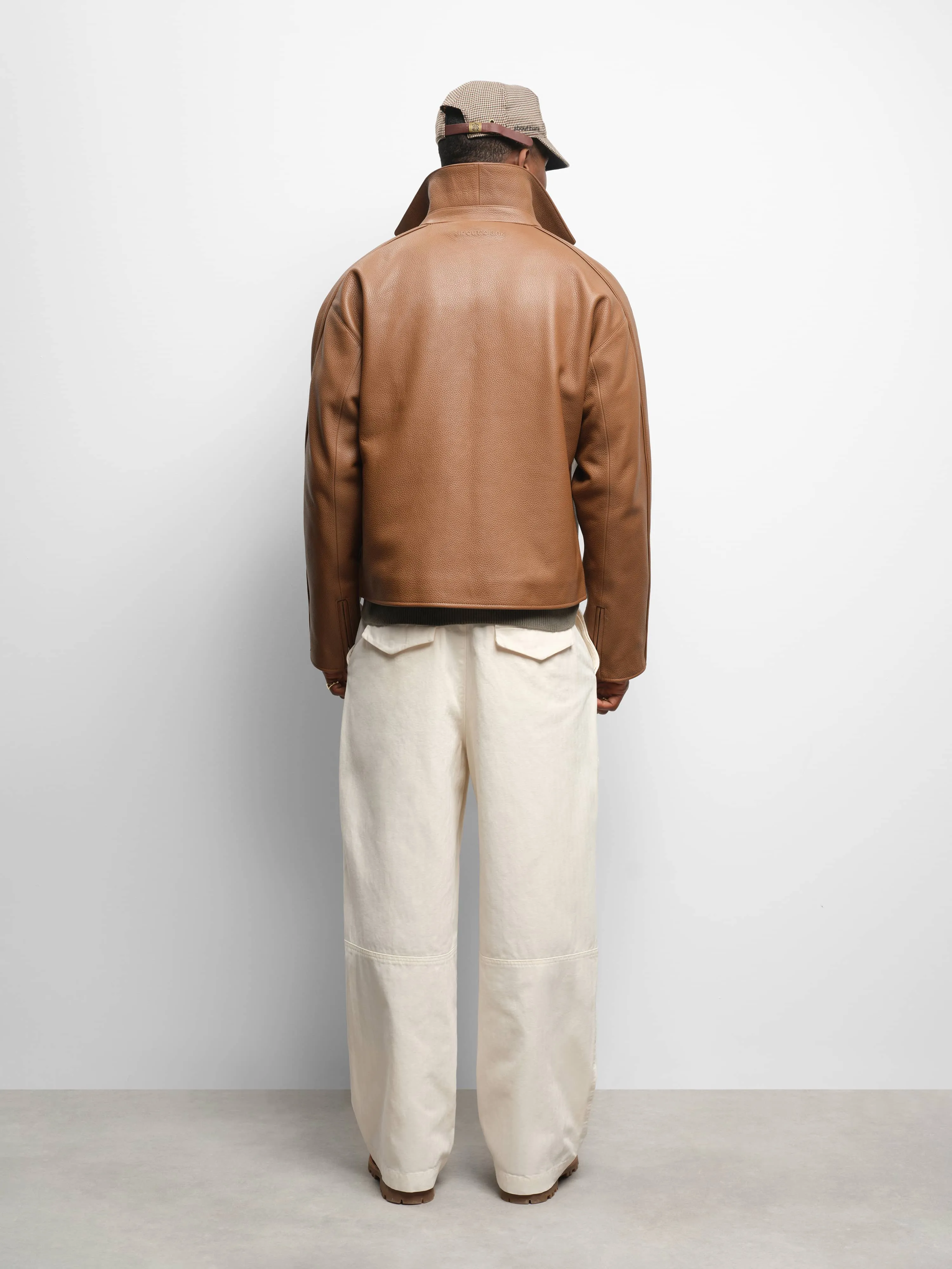 leather jacket brown sold by about:blank product image thumbnail 2