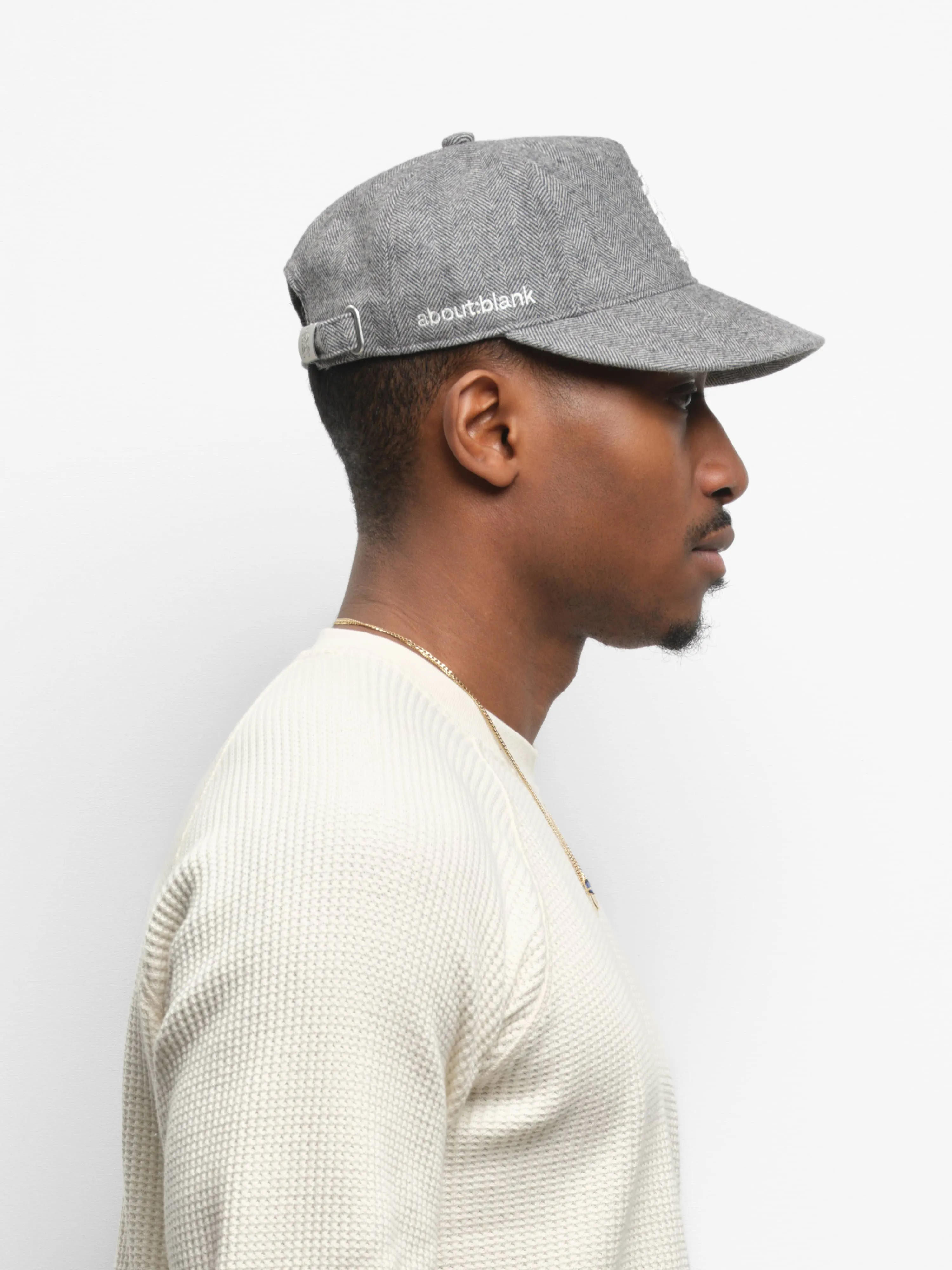 monogram herringbone cap grey sold by about:blank product image thumbnail 2