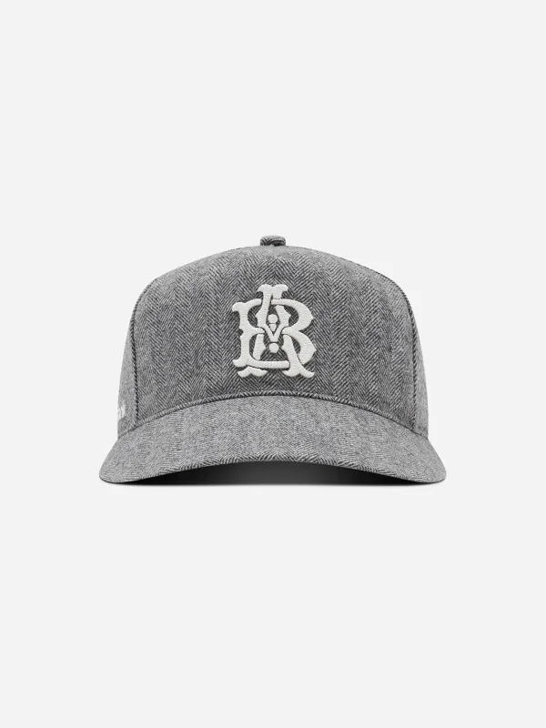 monogram herringbone cap grey made by about:blank