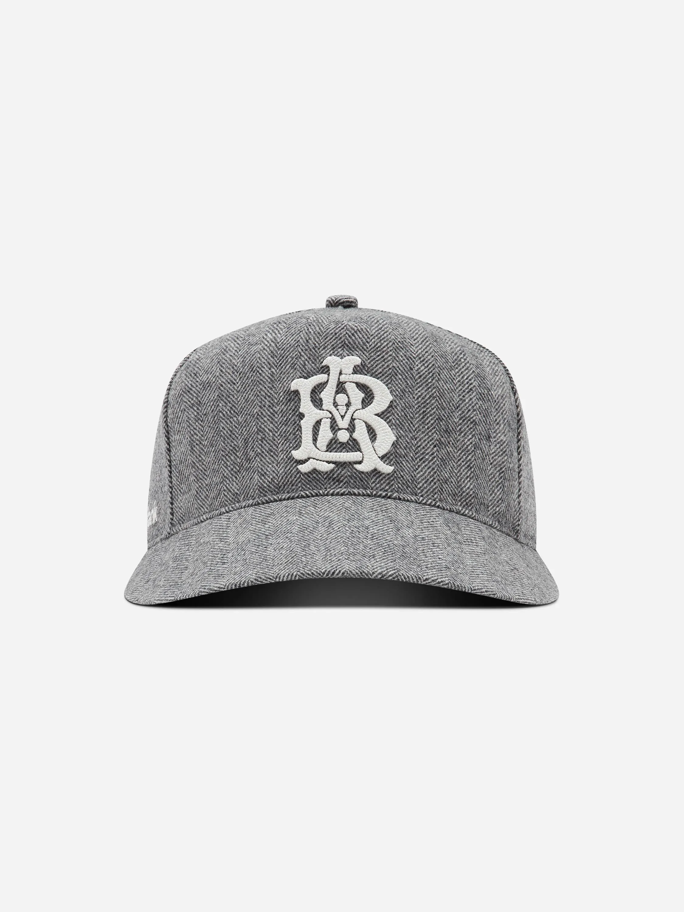 monogram herringbone cap grey sold by about:blank