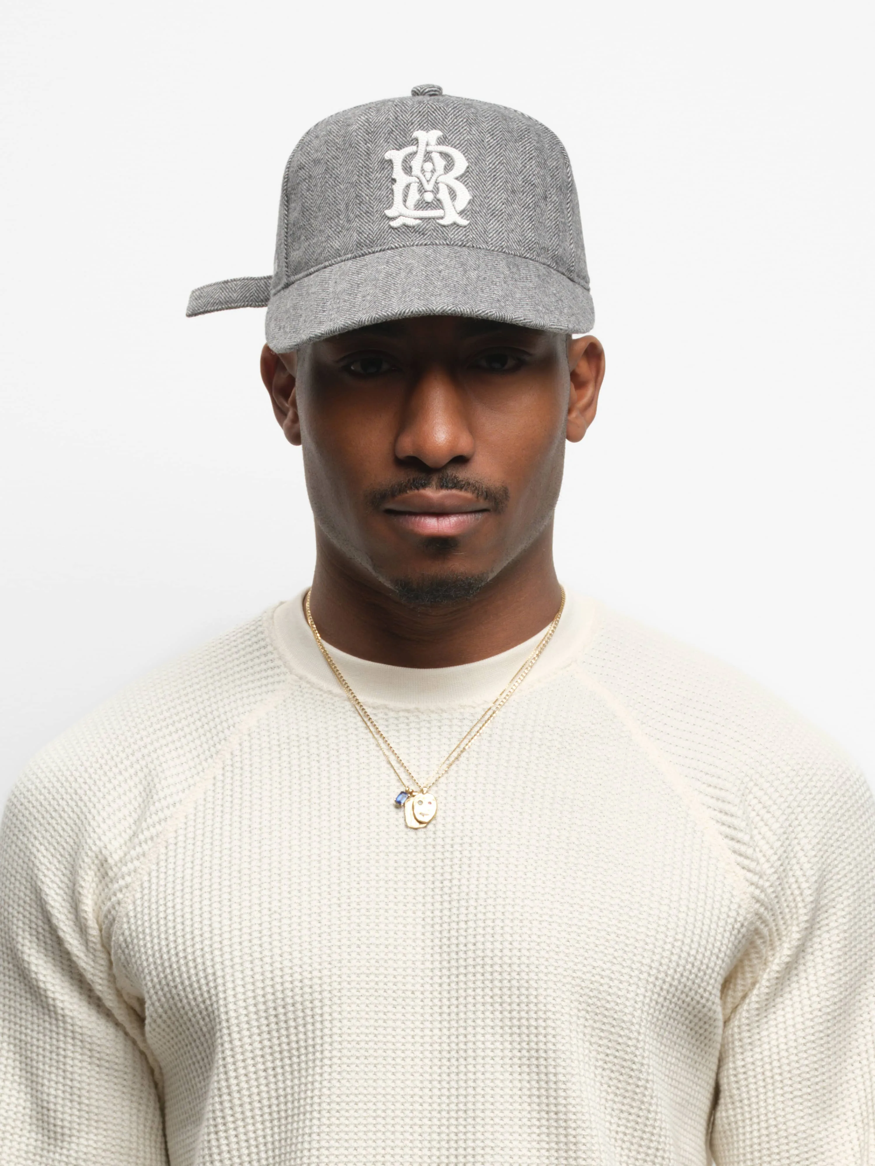 monogram herringbone cap grey sold by about:blank product image thumbnail 3