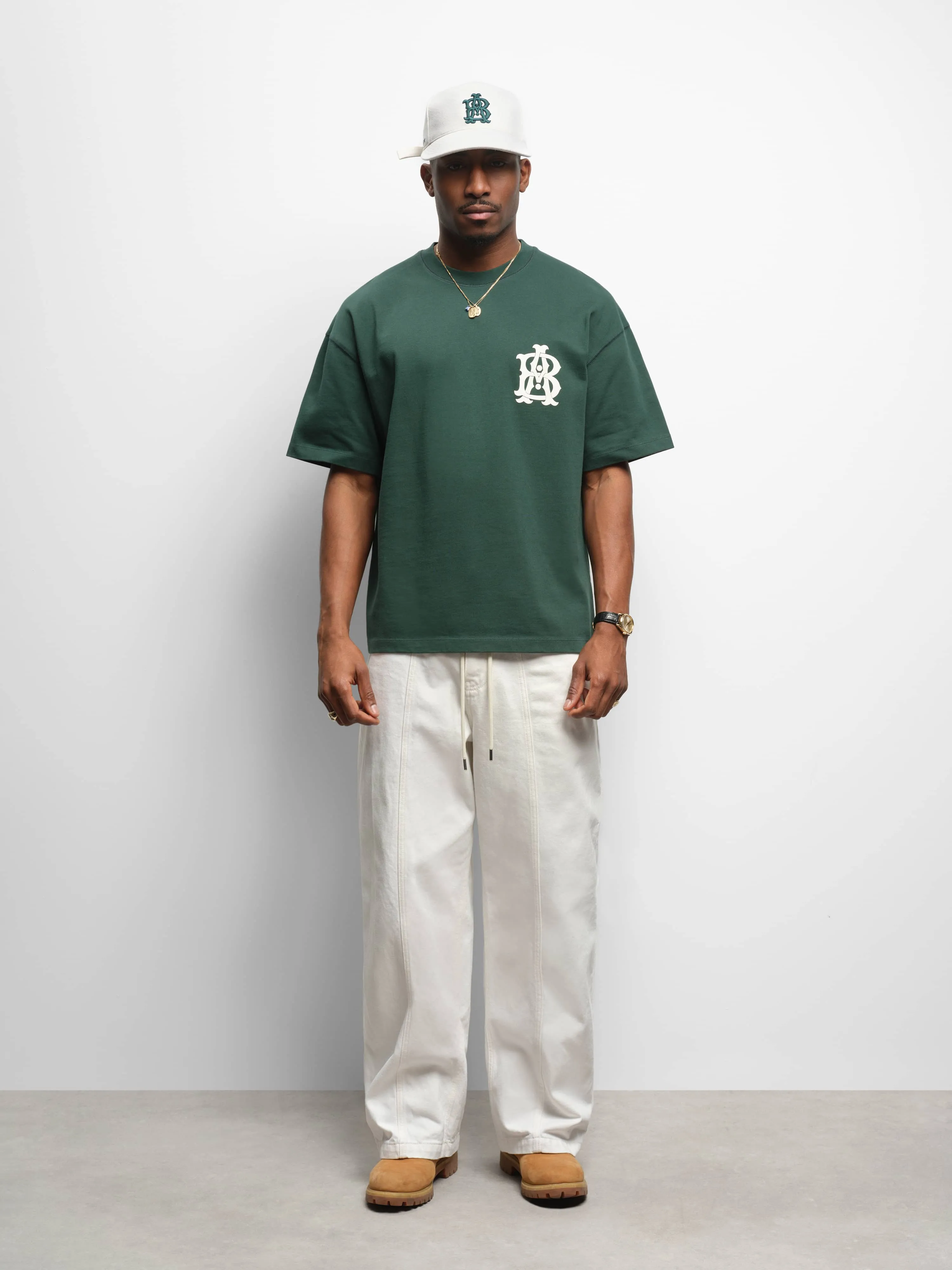 monogram t-shirt epsom green/ecru sold by about:blank