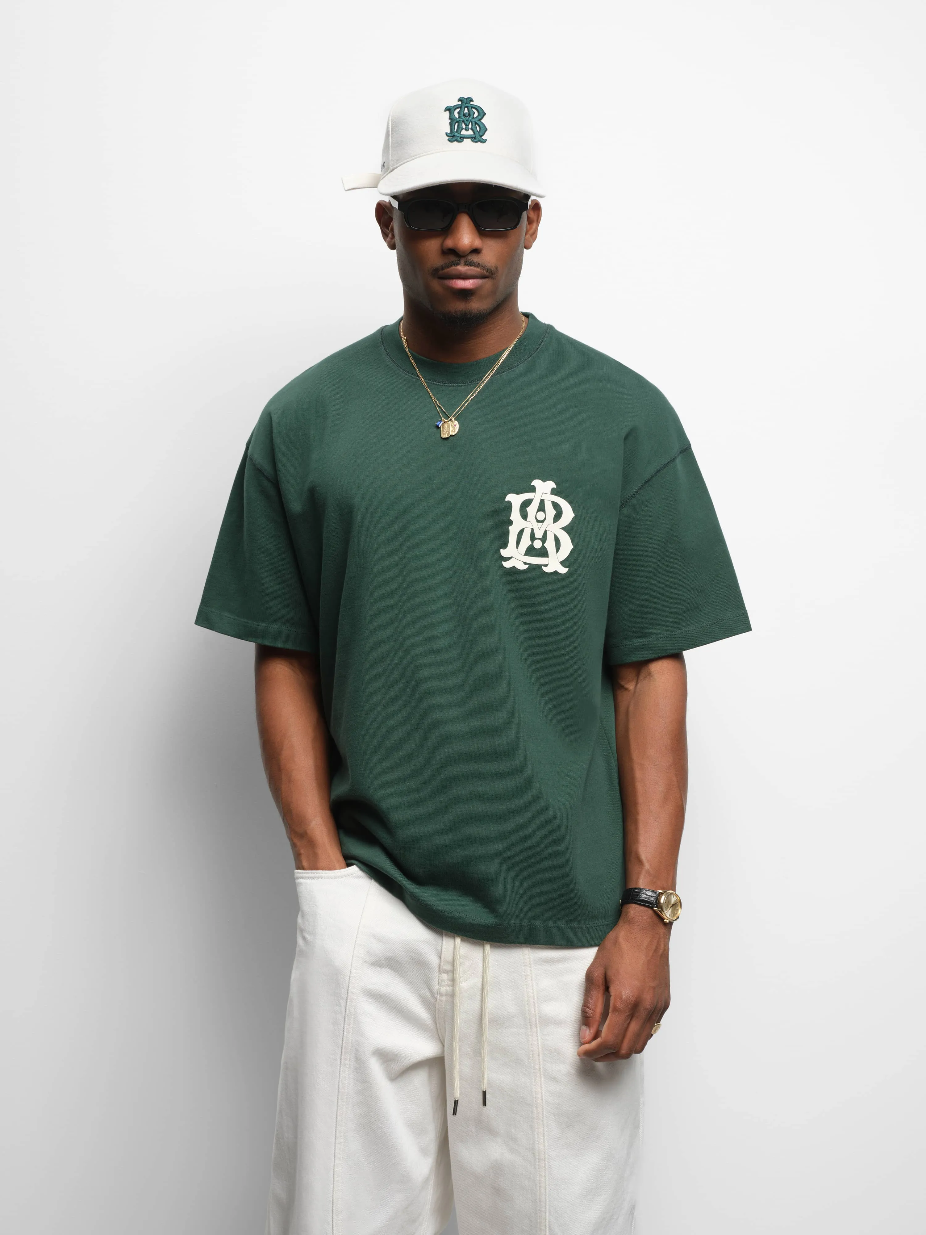 monogram t-shirt epsom green/ecru sold by about:blank product image thumbnail 5