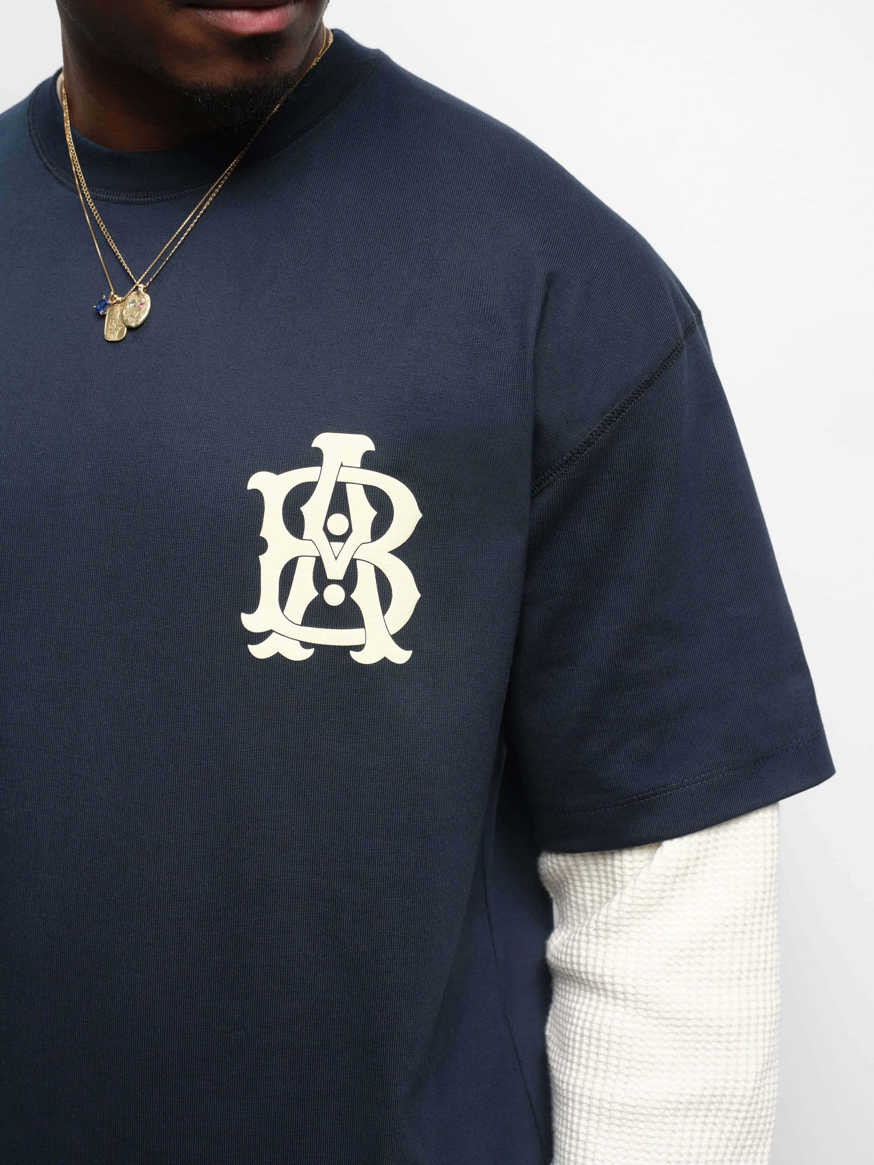 monogram t-shirt navy/ecru sold by about:blank product image thumbnail 5