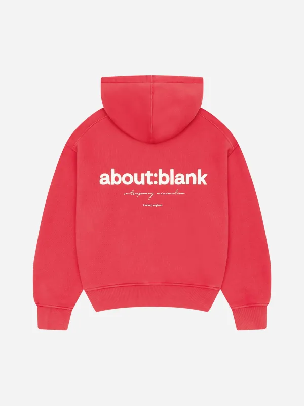 box hoodie washed red/ecru made by about:blank