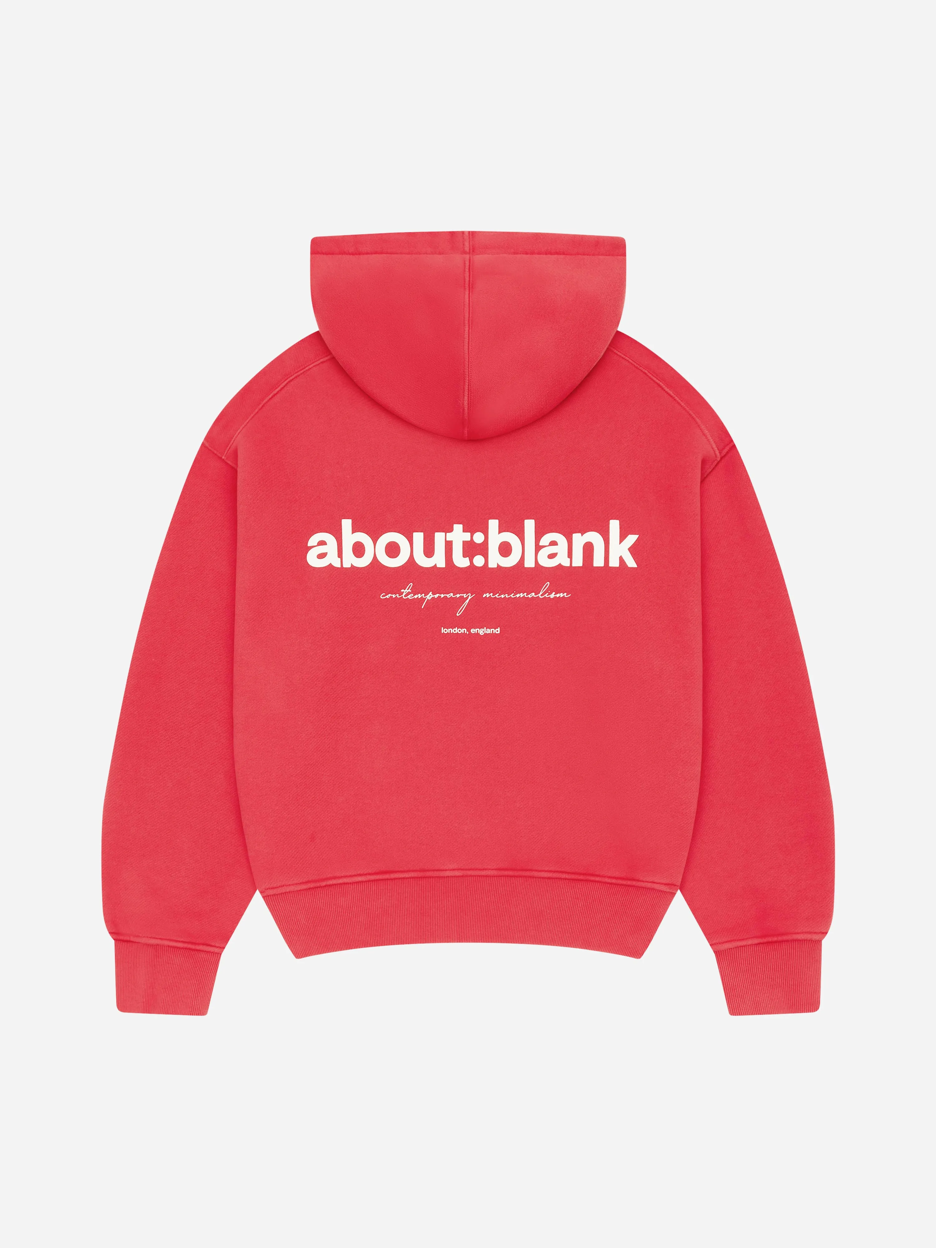 box hoodie washed red/ecru sold by about:blank