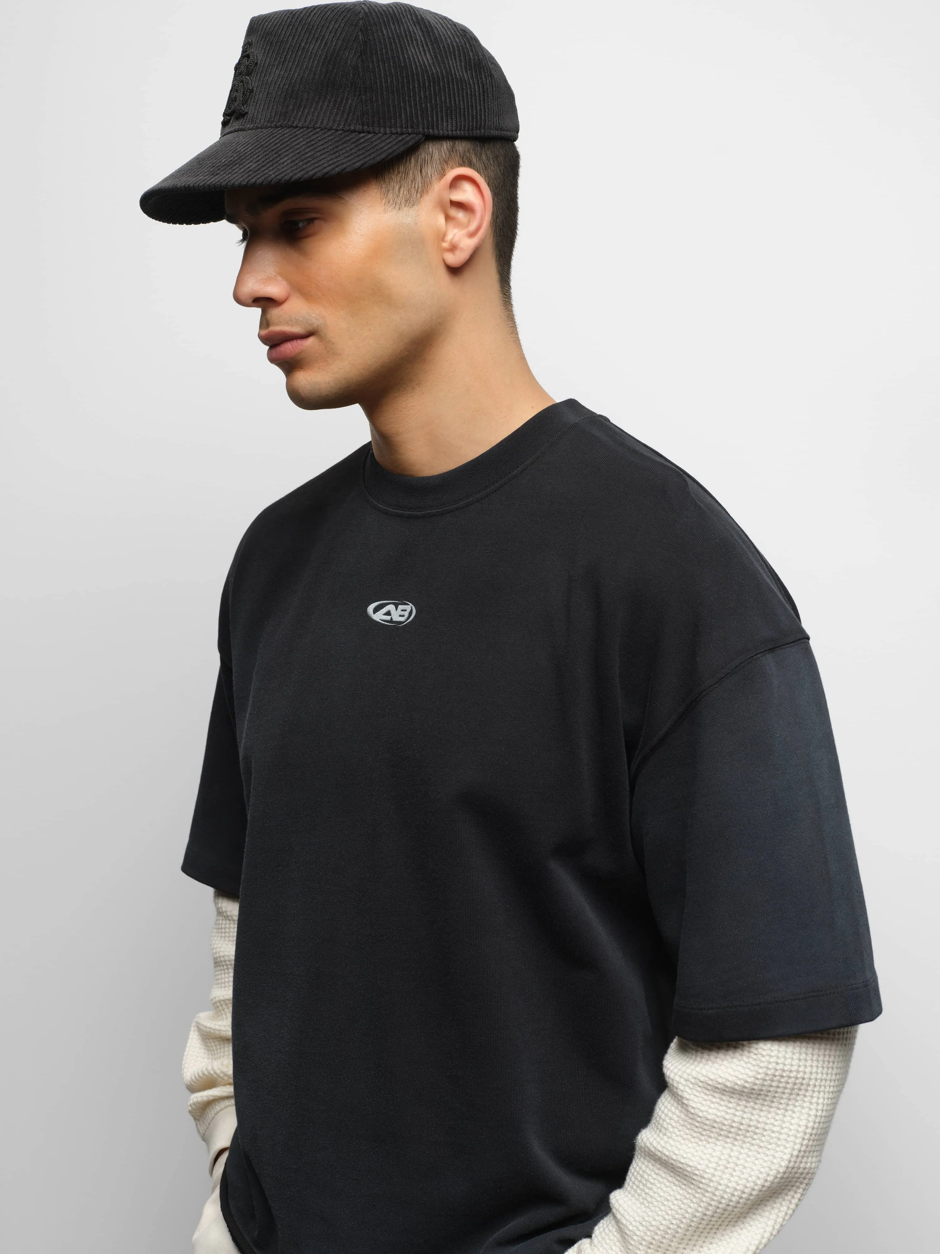 raw hem ellipse t-shirt washed black sold by about:blank product image thumbnail 5