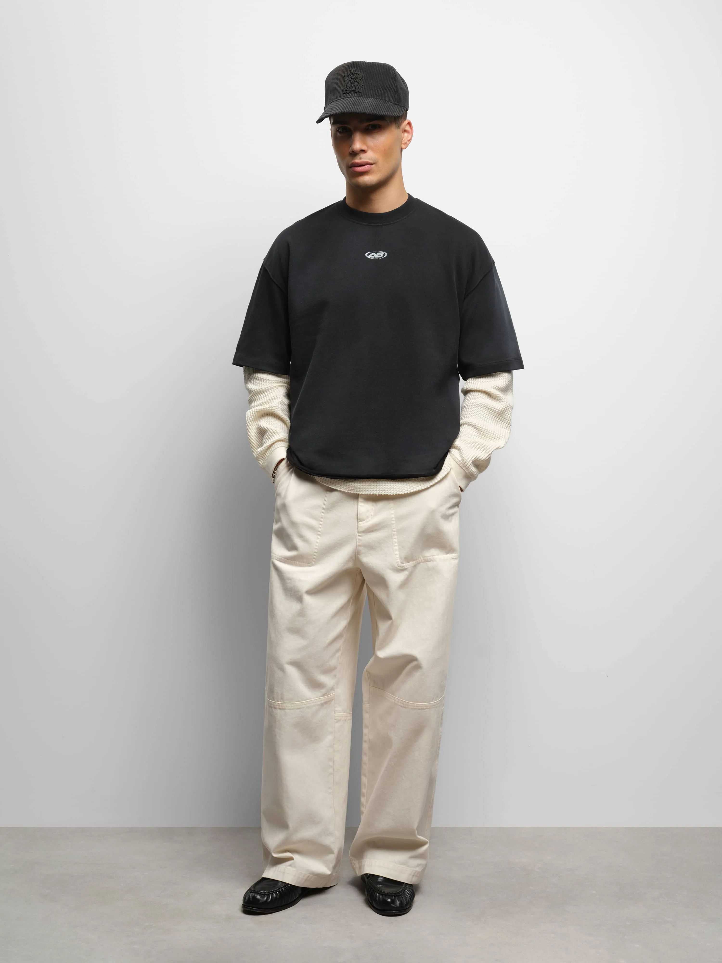 raw hem ellipse t-shirt washed black sold by about:blank product image thumbnail 3