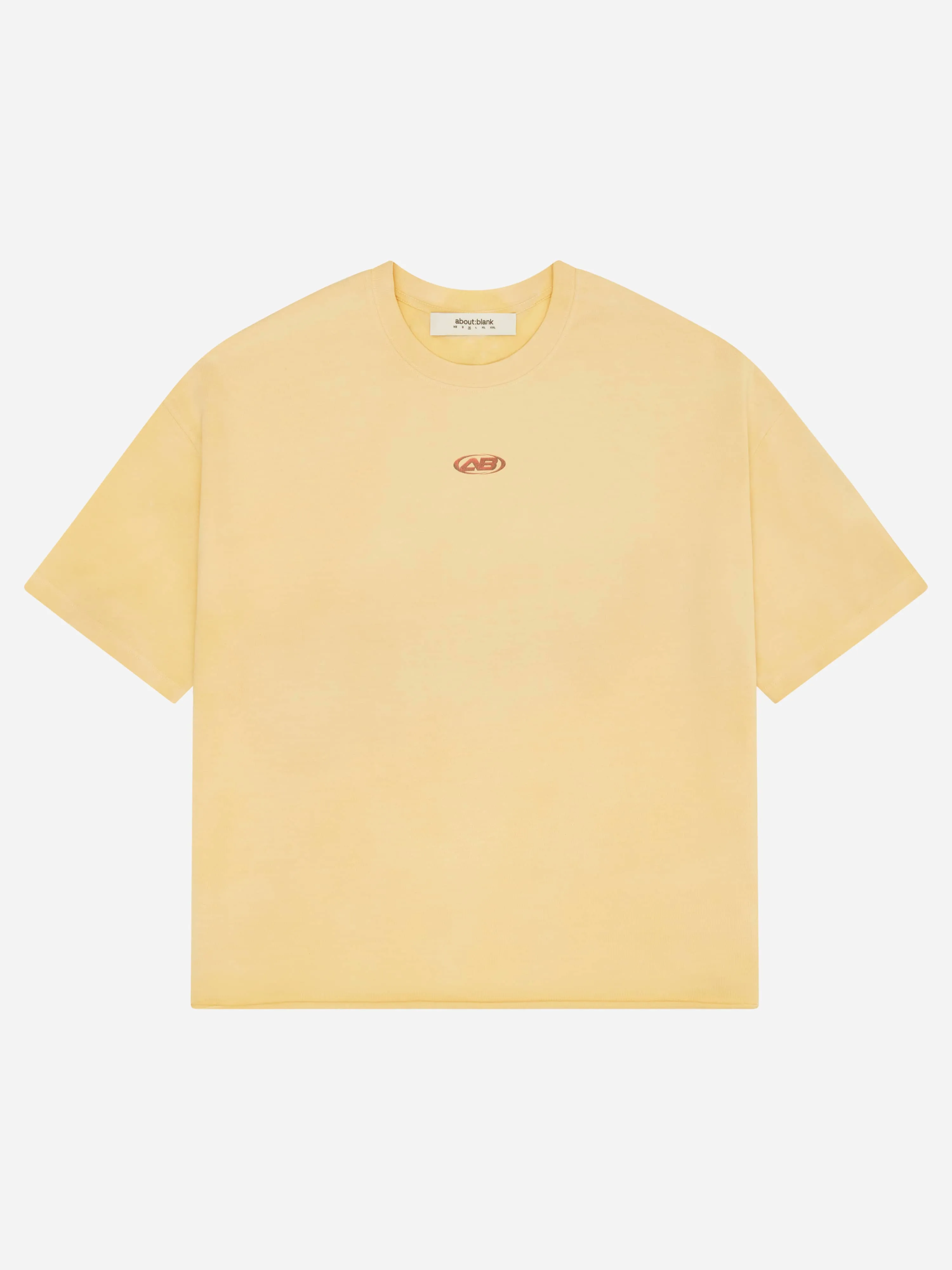 raw hem ellipse t-shirt washed yellow sold by about:blank