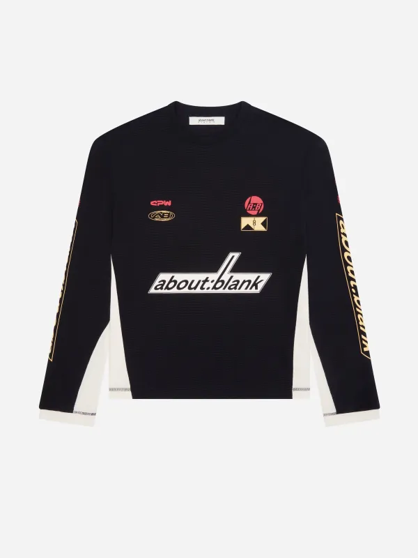 slalom graphic waffle t-shirt black made by about:blank