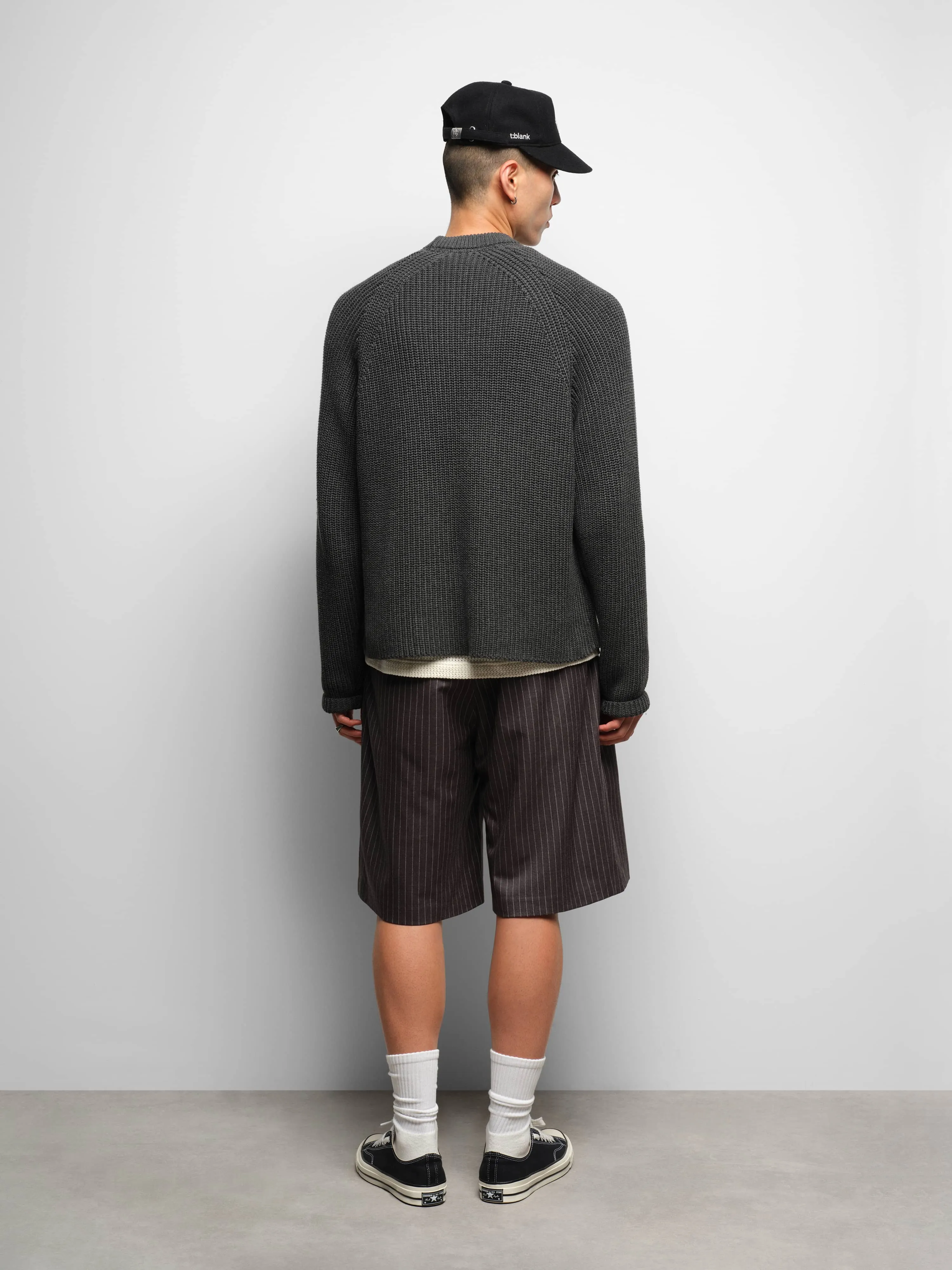 bermuda short grey pinstripe sold by about:blank product image thumbnail 3