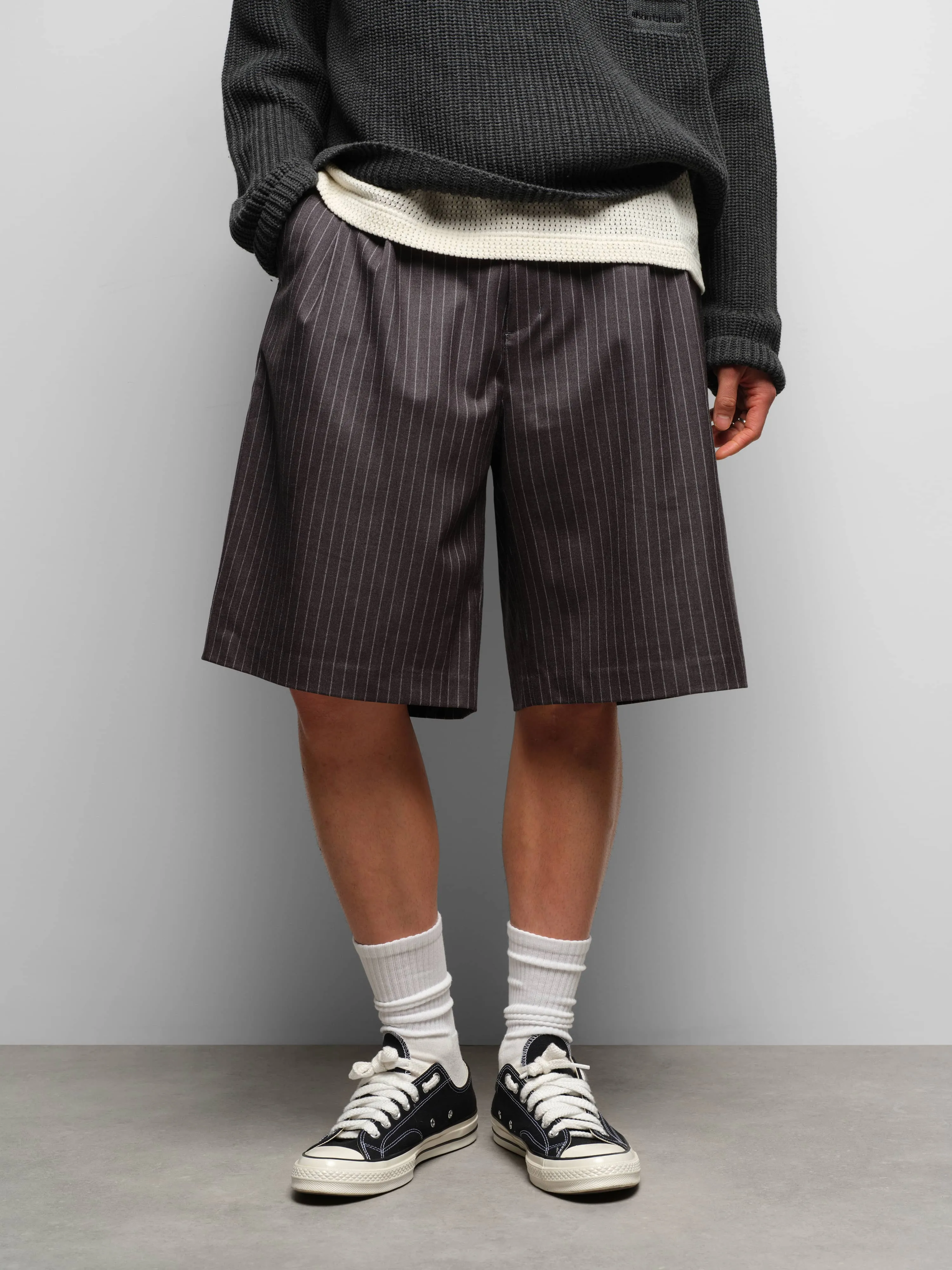bermuda short grey pinstripe sold by about:blank product image thumbnail 5