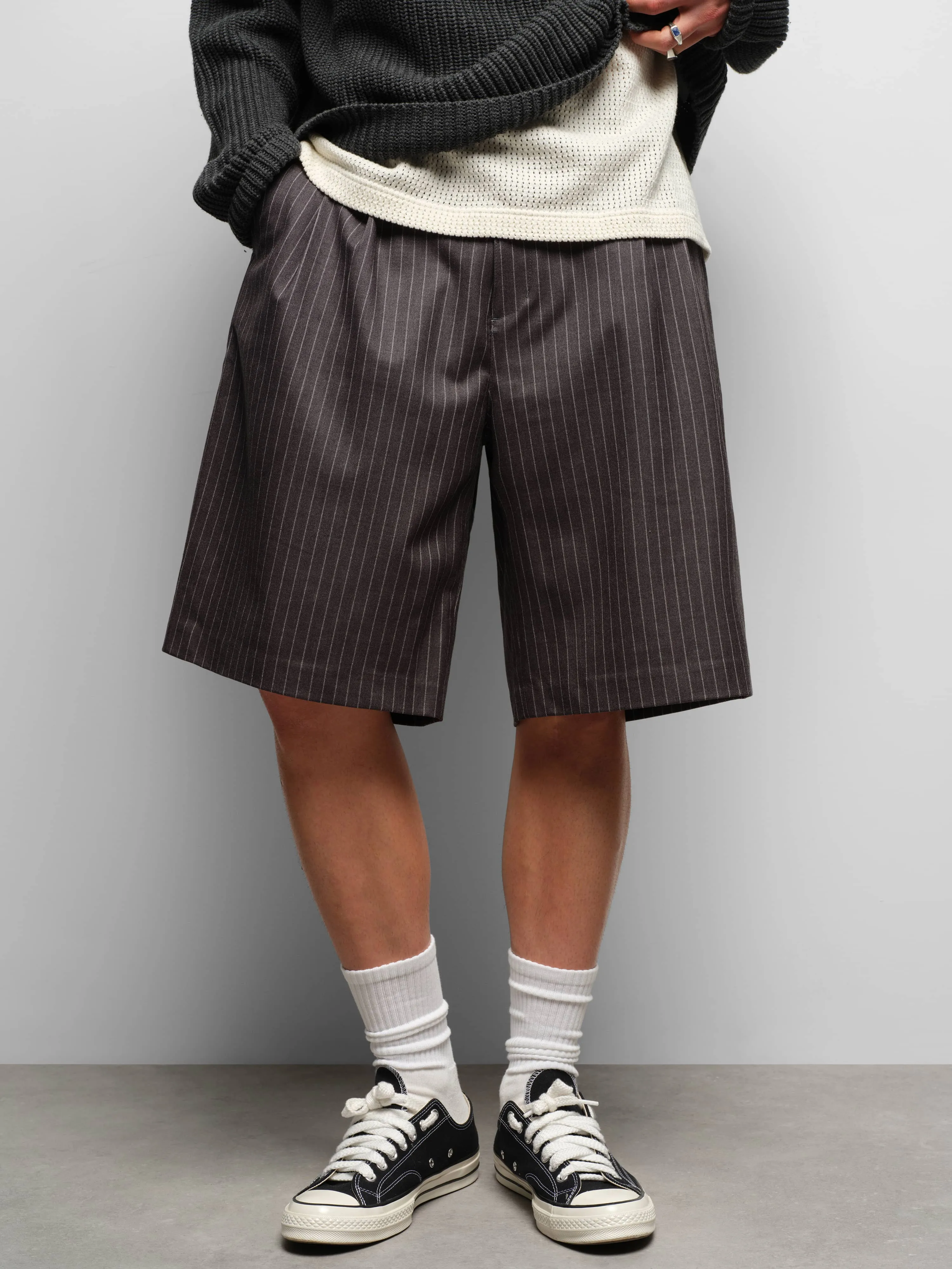 bermuda short grey pinstripe sold by about:blank product image thumbnail 4