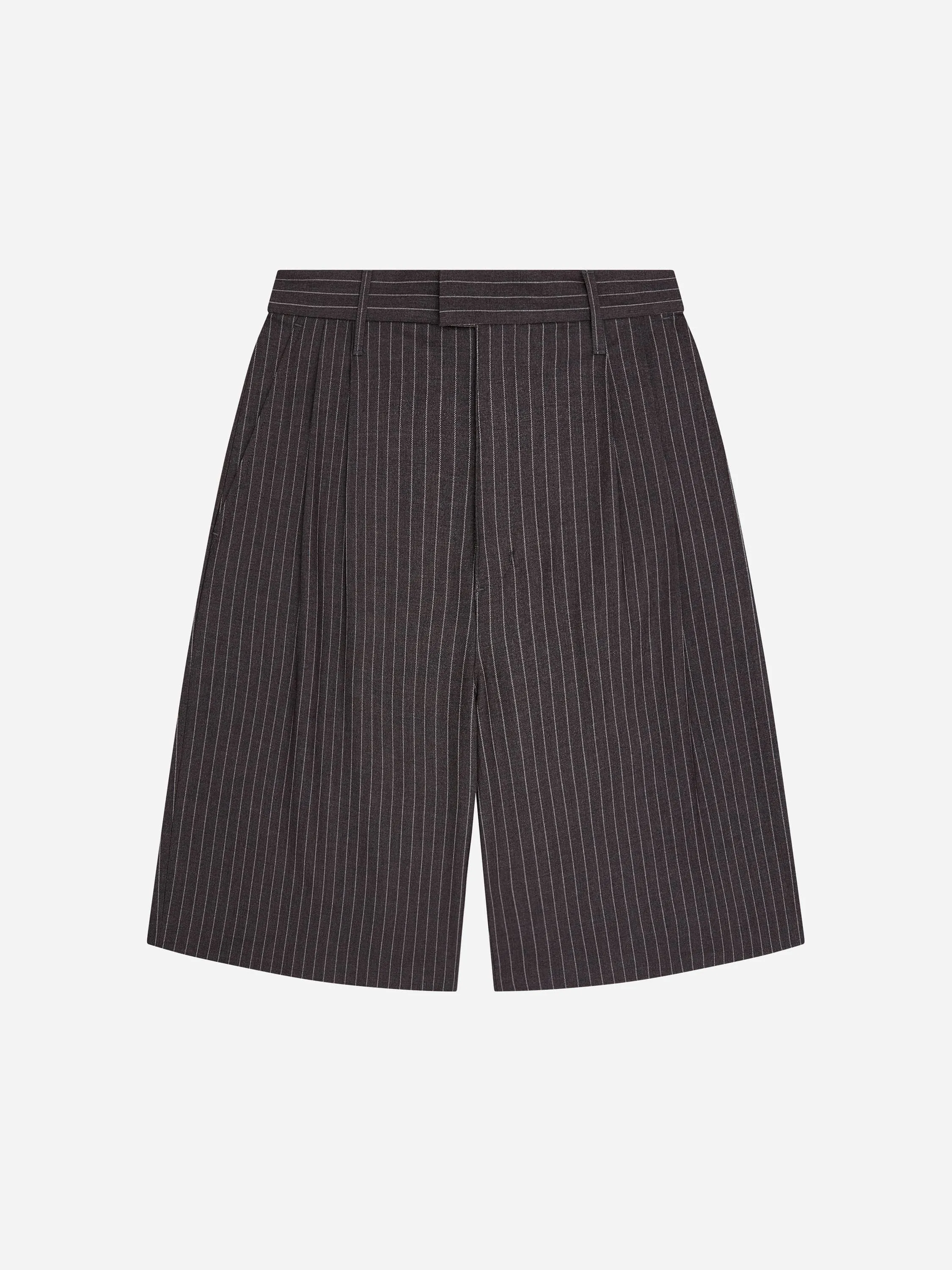 bermuda short grey pinstripe sold by about:blank